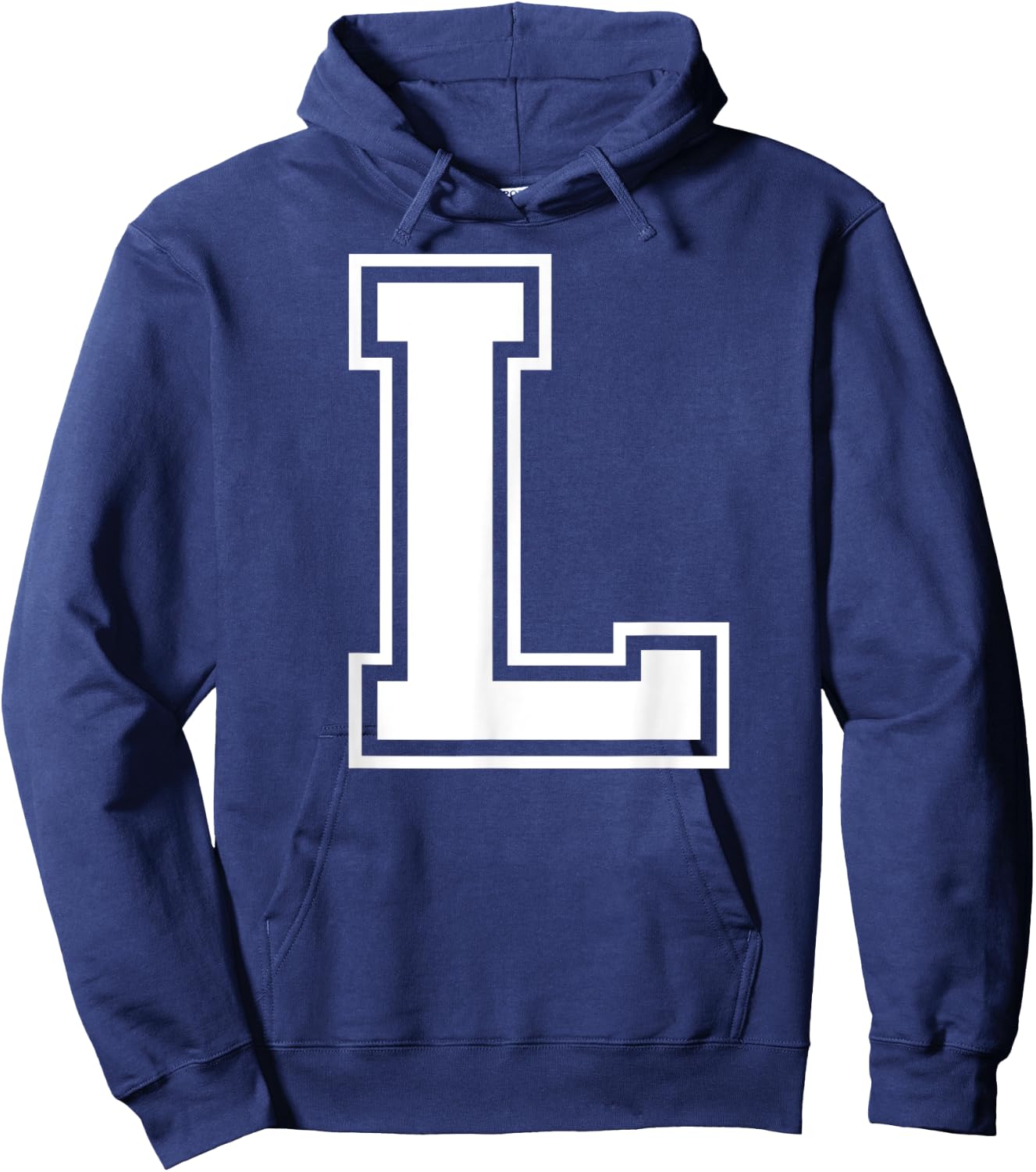 Letter L Capital Alphabet College Varsity Monogram Club Hoodie - Hoodie | Navy
