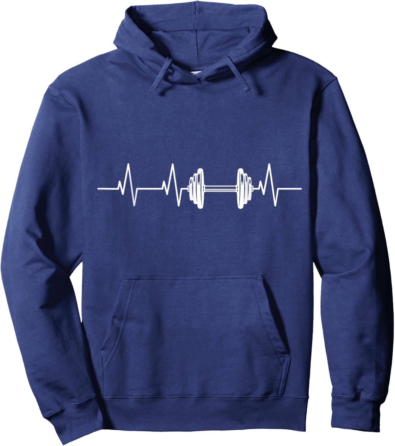 Fitness Heartbeat Dumbbell Heartline Bodybuilding Hoodie - Hoodie | Navy