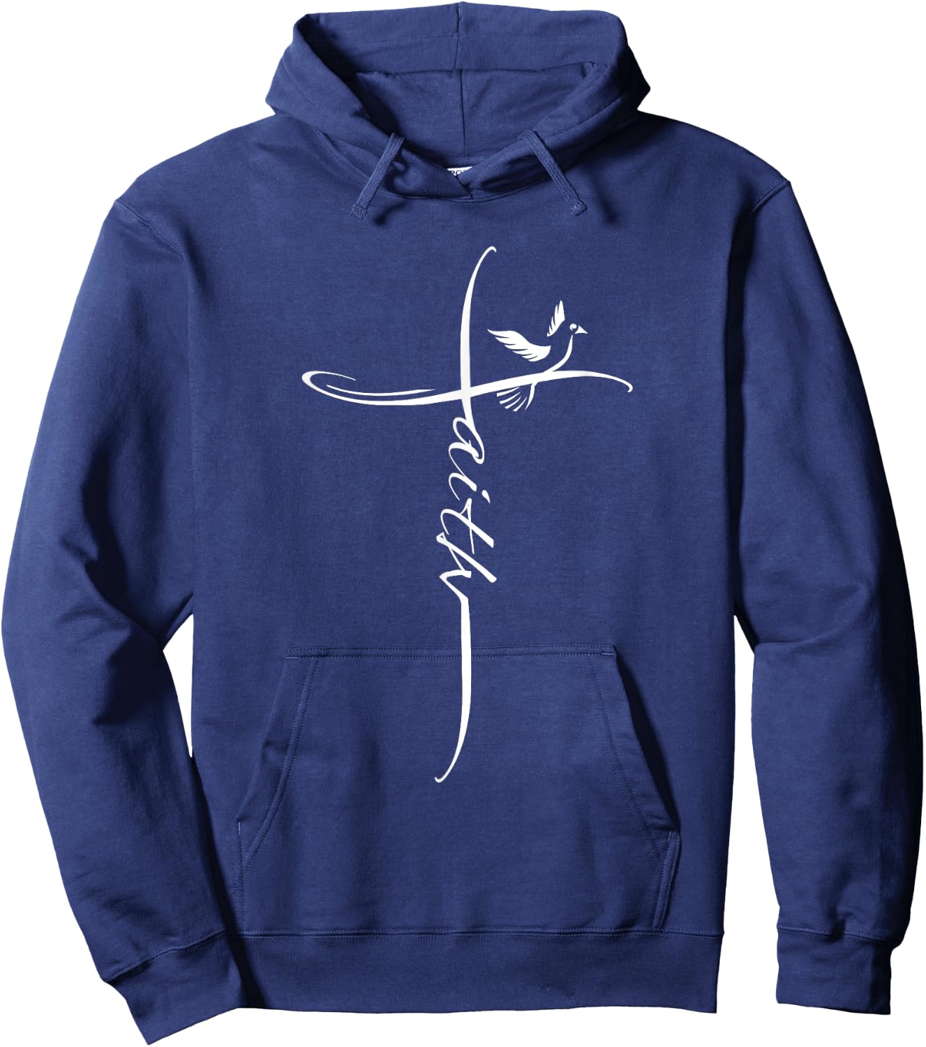 Faith Cross Dove Cute Spiritual Religious Christian Women's Hoodie - Hoodie | Navy