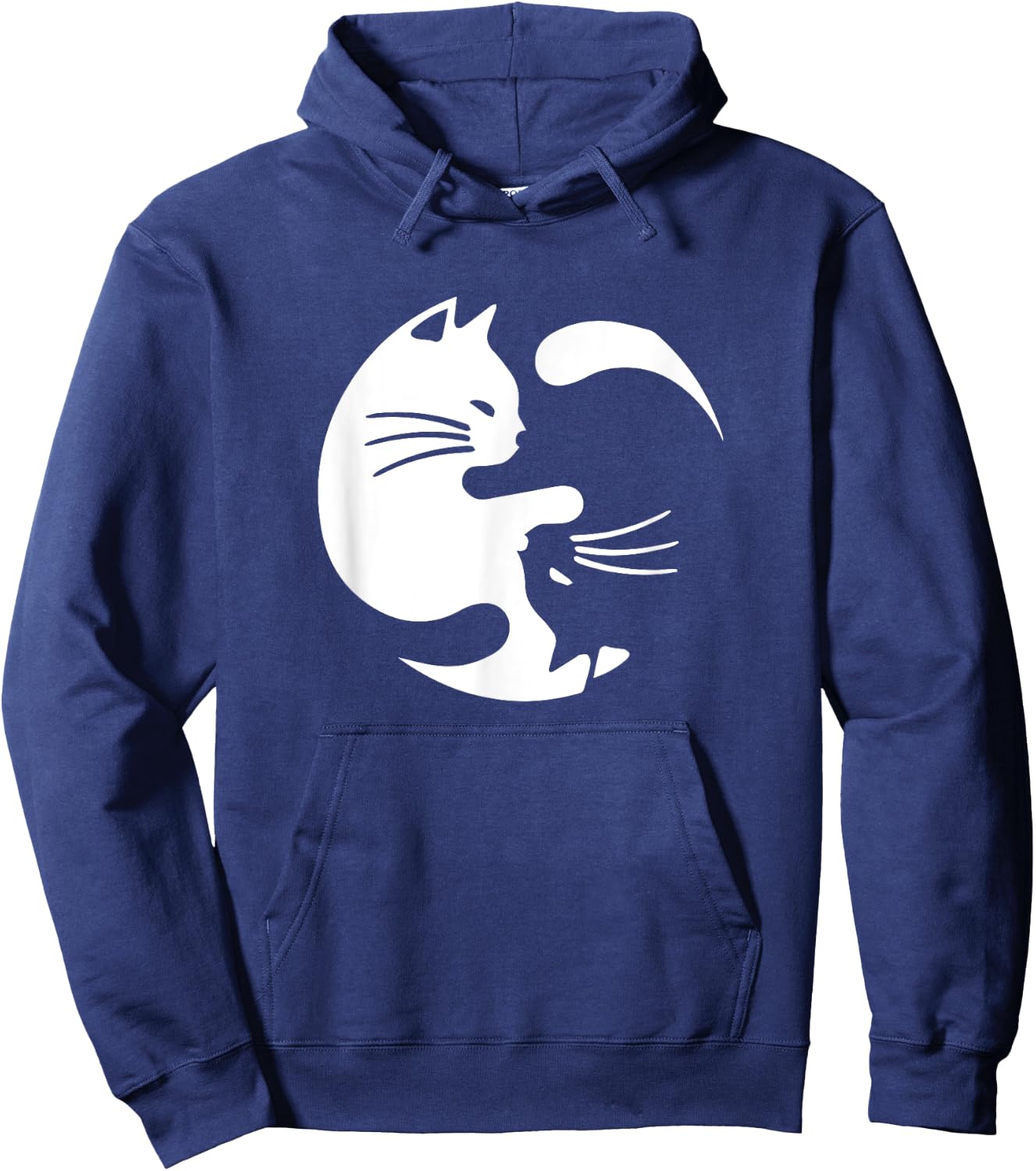 Cute Yin & Yang Cats Yoga Peace Lover Cat Lover Graphic Hoodie - Hoodie | Navy