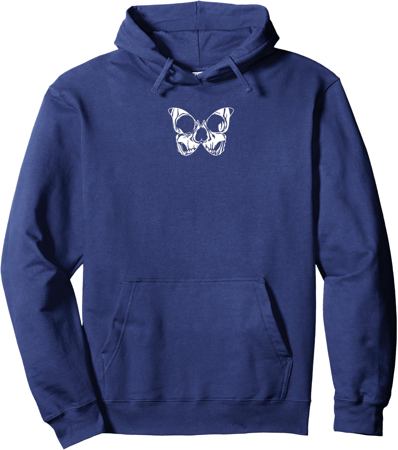 Skull Butterfly Gothic Aesthetic Soft Grunge Pastel Goth Emo Hoodie - Hoodie | Navy