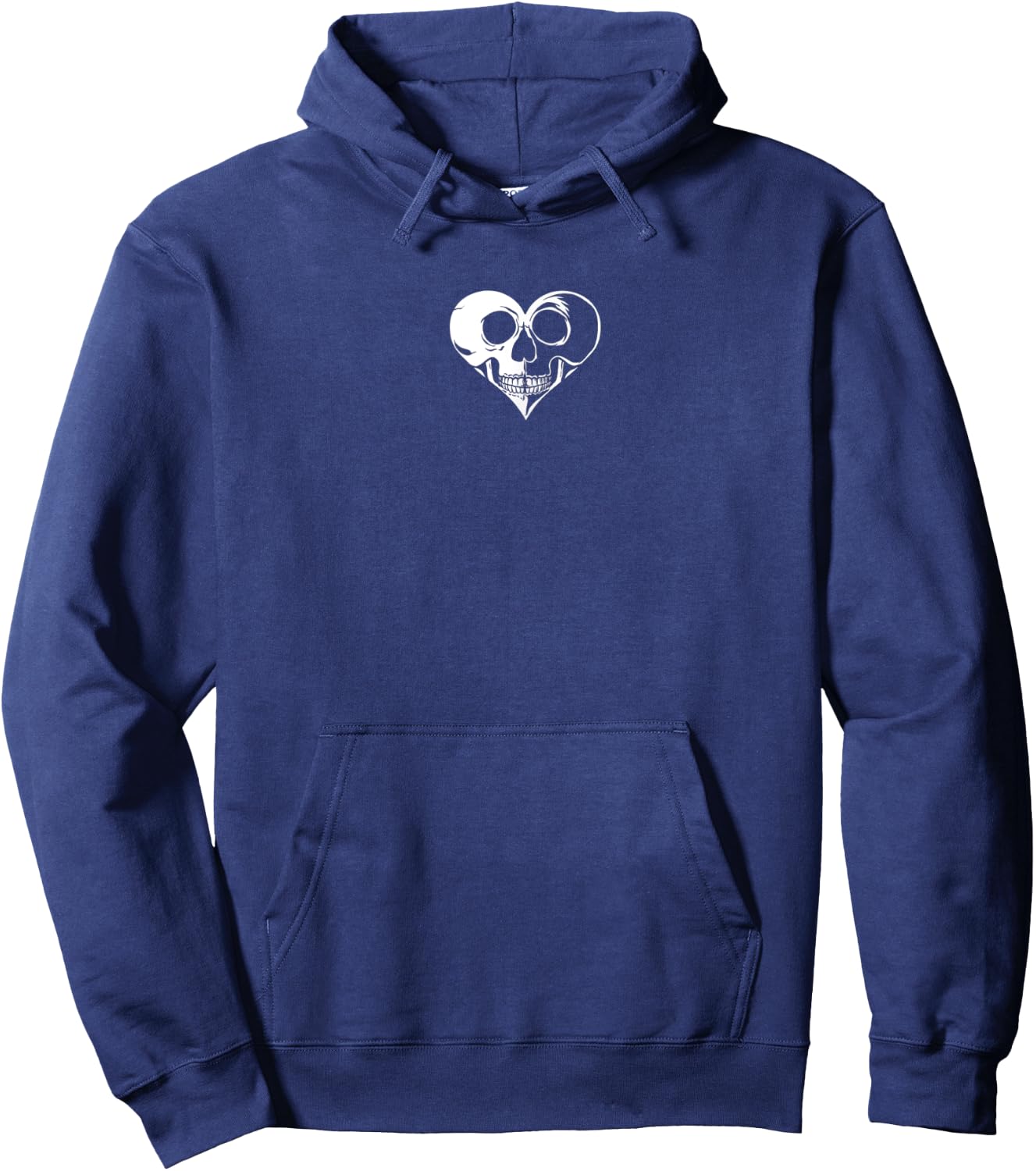 Skull Heart Aesthetic Pastel Goth Gothic Soft Grunge Graphic Hoodie - Hoodie | Navy