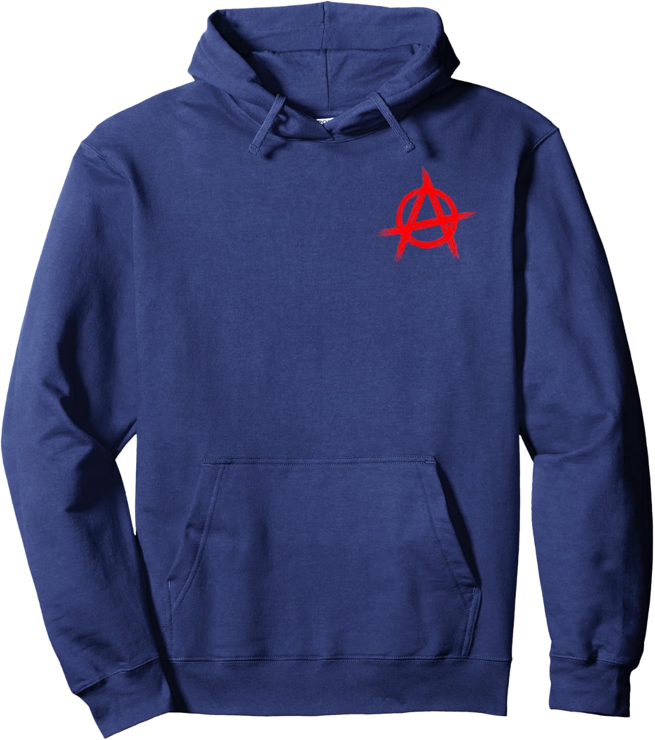 Red Anarchist Symbol Distressed Political Anarchy Rock Star Hoodie - Hoodie | Navy
