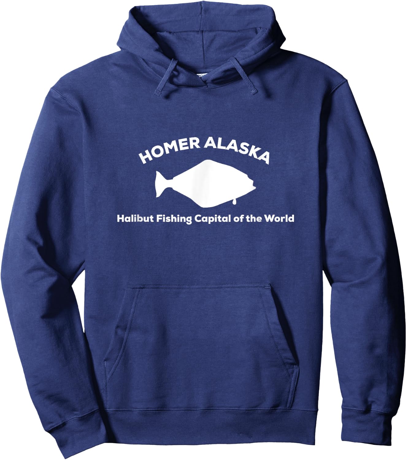 Halibut Fishing Capital of the World | Homer Alaska Hoodie - Hoodie | Navy