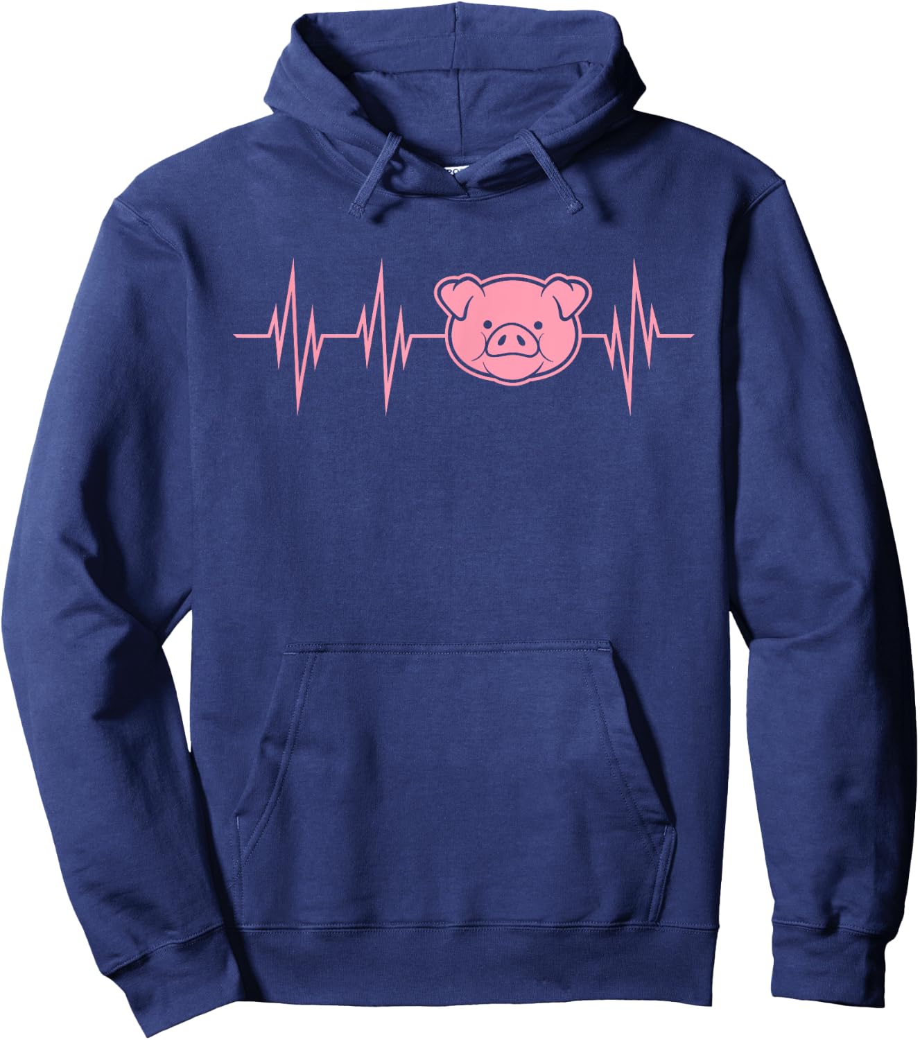 I Love My Pig Heart Valve Heartbeat Funny Barn Farmer Gift Hoodie - Hoodie | Navy