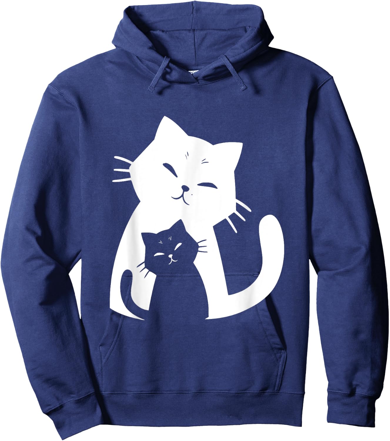 Black Cat and White Cat Women Girls Kids Hoodie - Hoodie | Navy