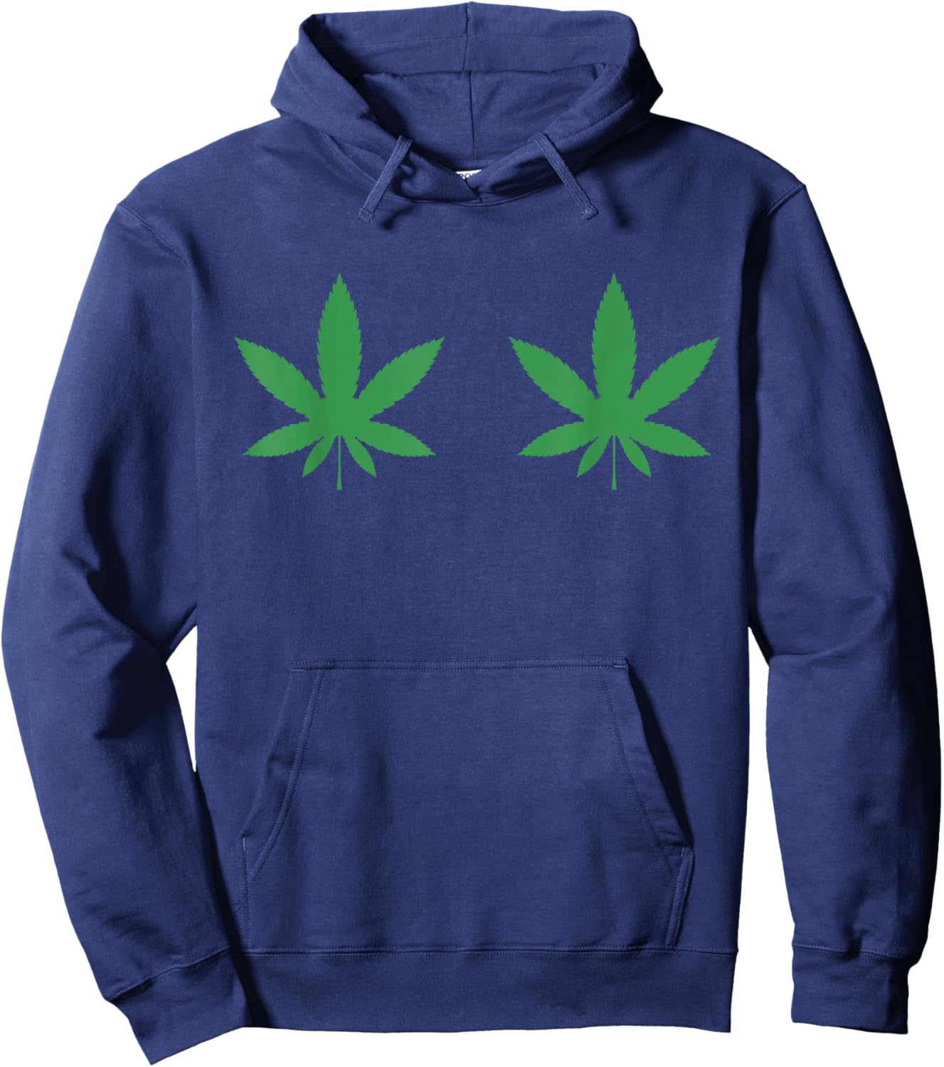 Funny Marijuana Boobs Cannabis Weed Leaf Hoodie - Hoodie | Navy