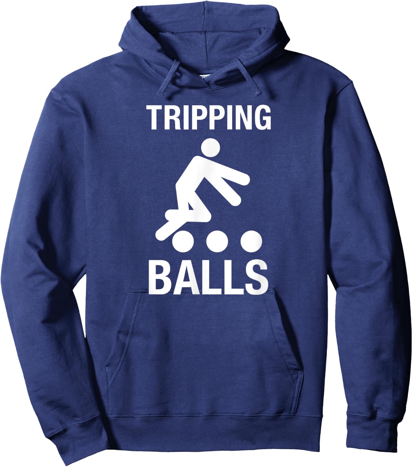 Tripping Balls - Adult Humor Stick Figure Marijuana Shrooms Hoodie - Hoodie | Navy