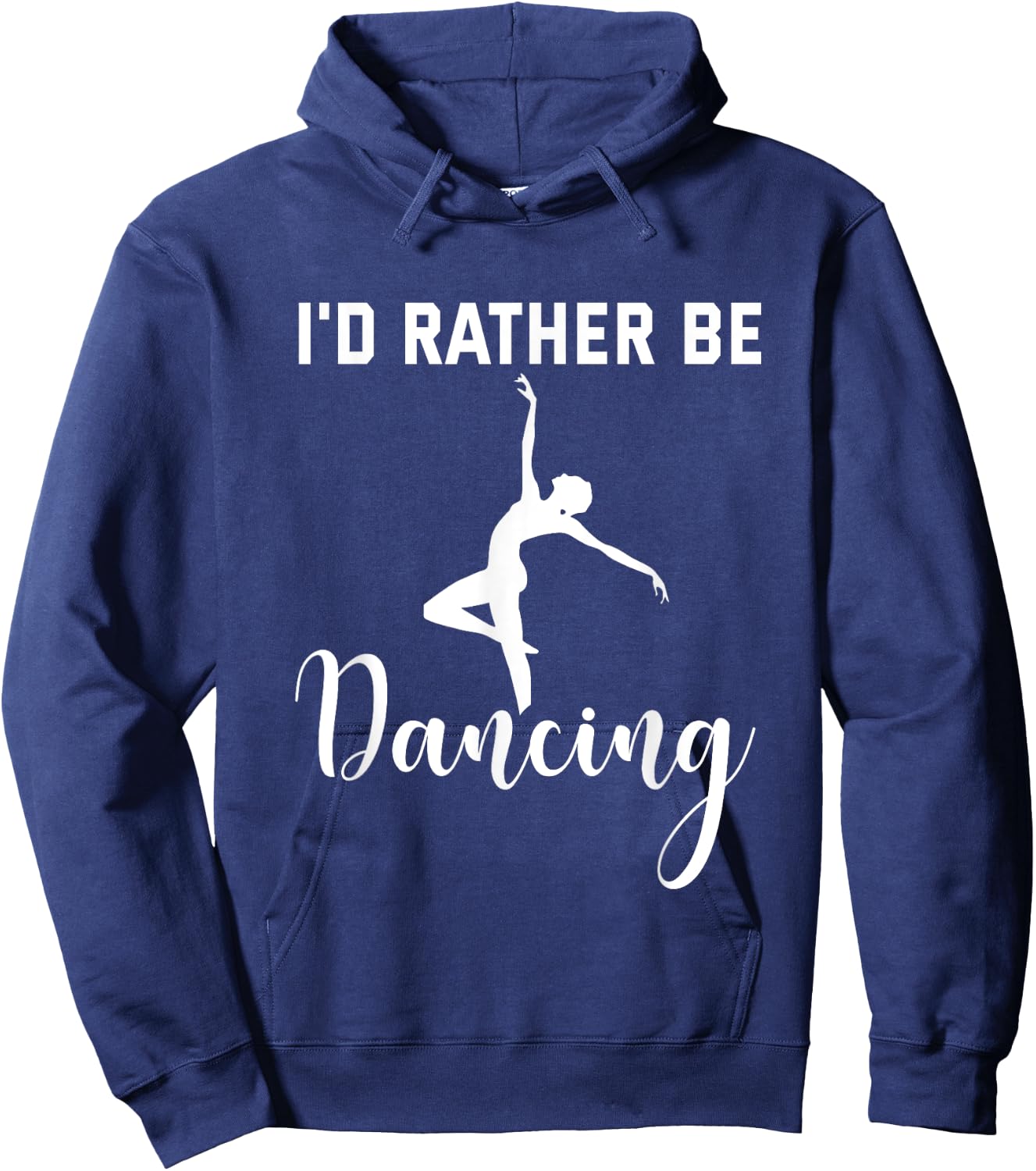 I'd Rather Be Dancing Black Cotton - Women's Small U-Neck Short Sleeve - Classic Fit - Imported Hoodie - Hoodie | Navy