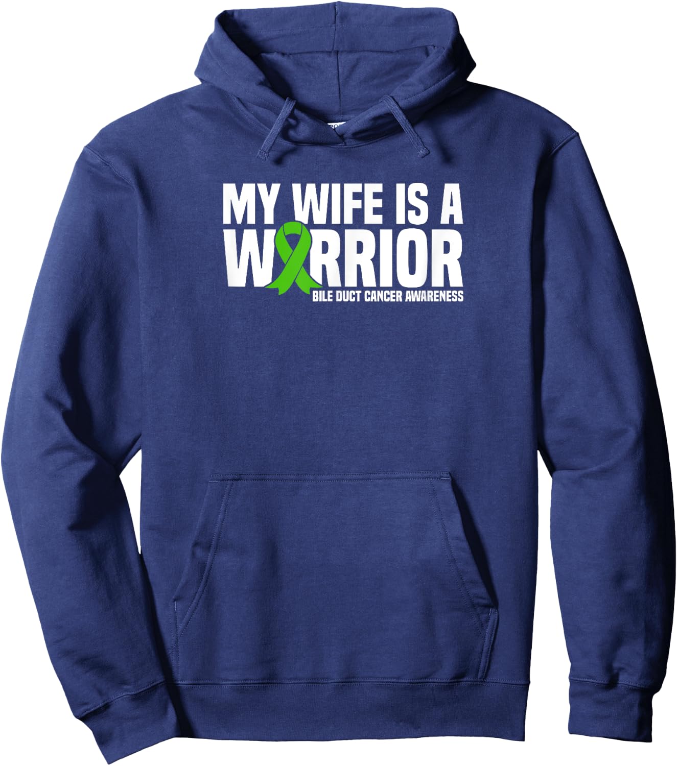 My Wife is a Warrior Bile Duct Cancer Awareness Hoodie - Hoodie | Navy