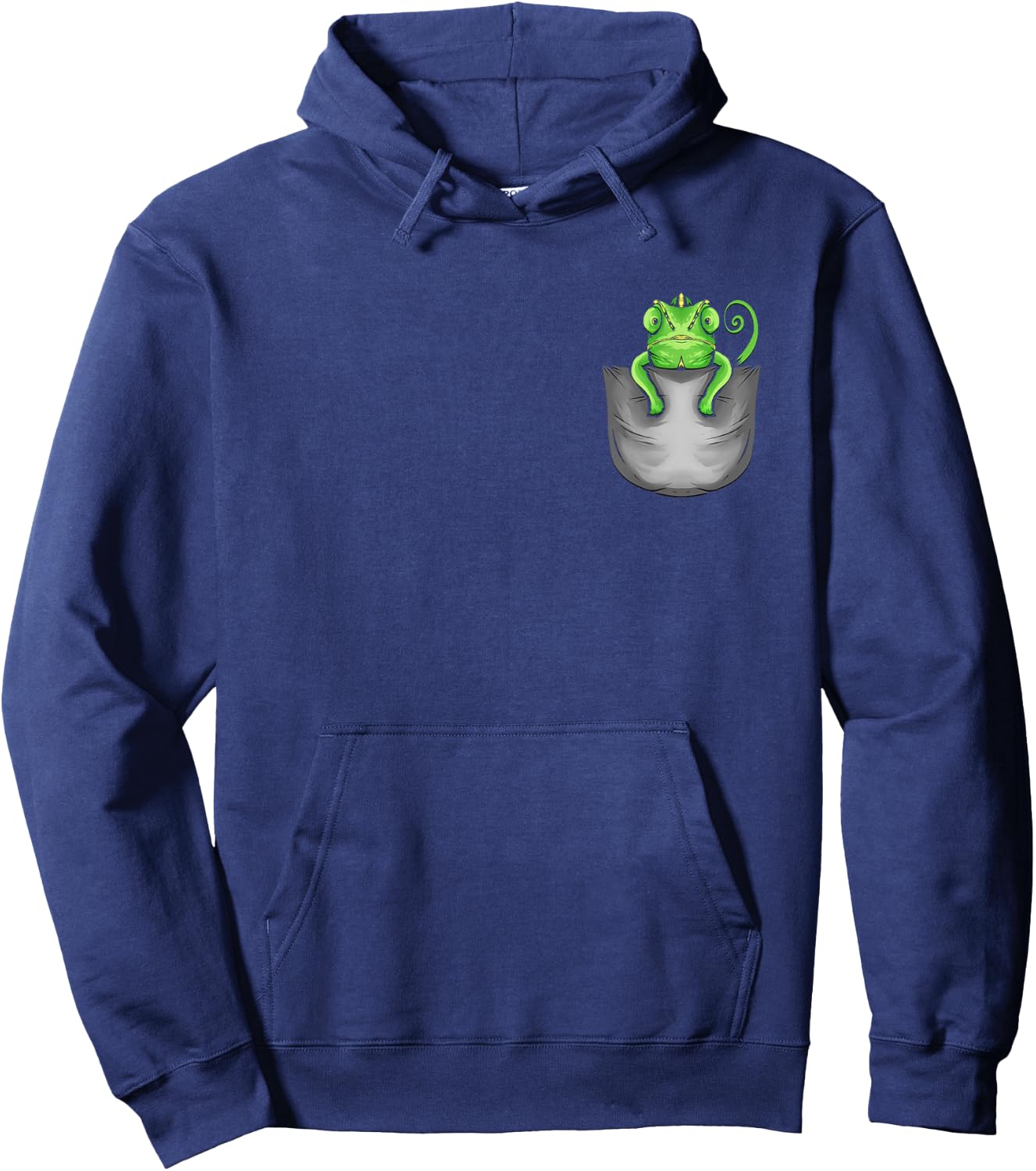 Chameleon Lizard Designs Co -Adults Black Cartoon Chameleon Hoodie - Hoodie | Navy