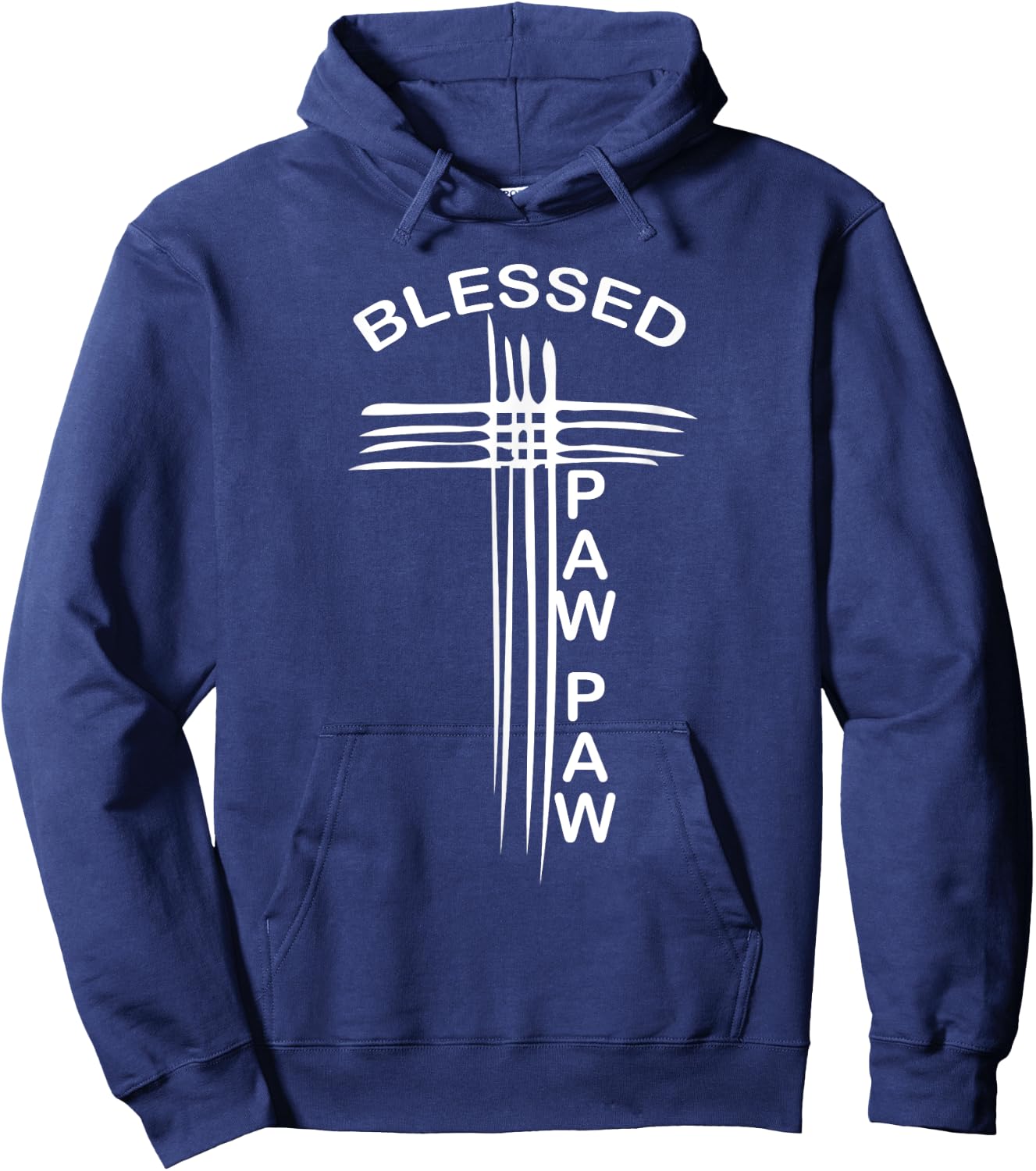 Blessed Paw Paw Grandpa Christian Cross Religious Hoodie - Hoodie | Navy