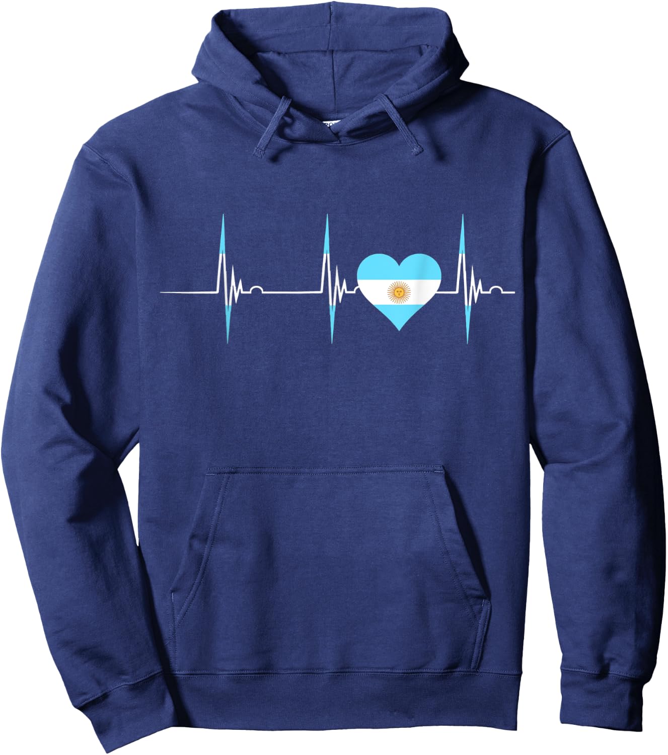 Argentina Heart Argentinian Heartbeat EKG Pulse Argentine Hoodie - Hoodie | Navy