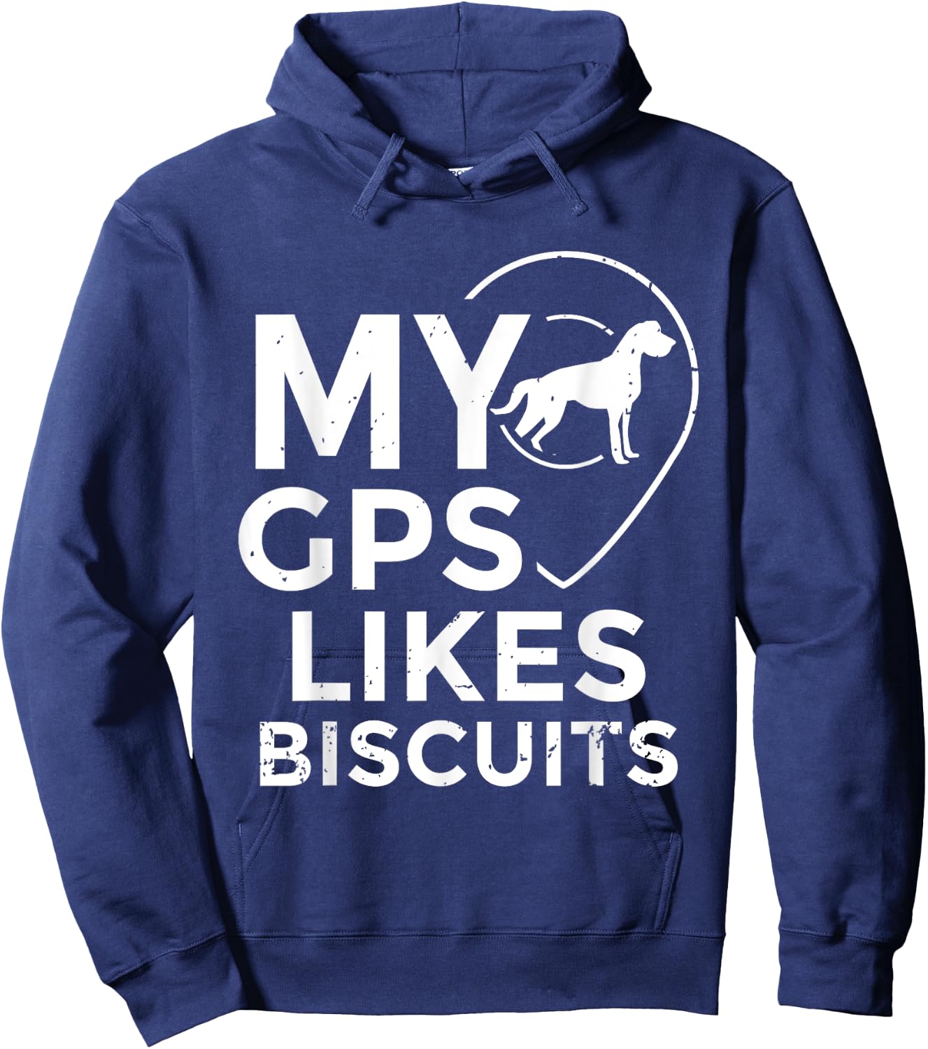 Blind Humor GPS Biscuits Blind Life Guide Dog Training Women Girls Kids Hoodie - Hoodie | Navy