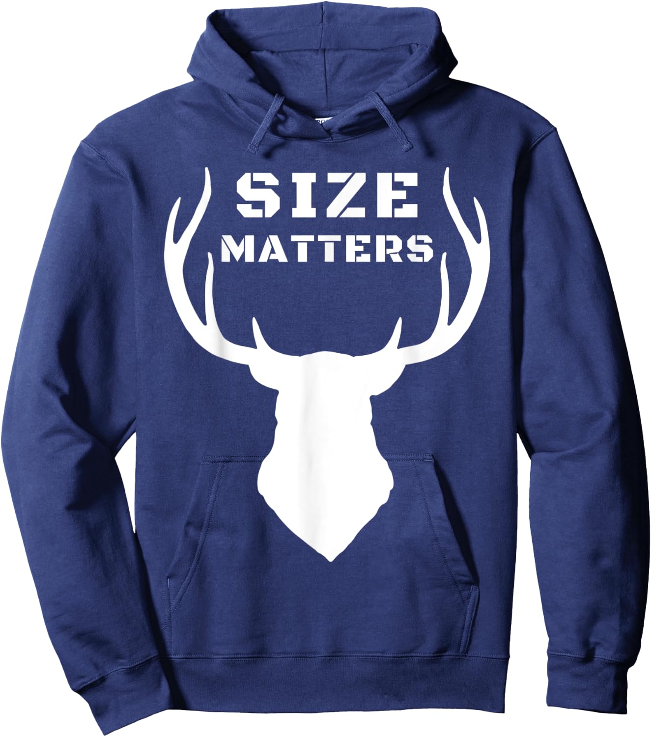 Size Matters Funny Deer Hunting Hoodie - Hoodie | Navy