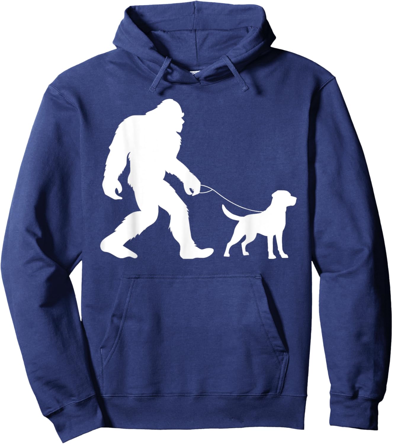 Fun Bigfoot Sasquatch Walking Labrador Retriever Gag Gift Hoodie - Hoodie | Navy