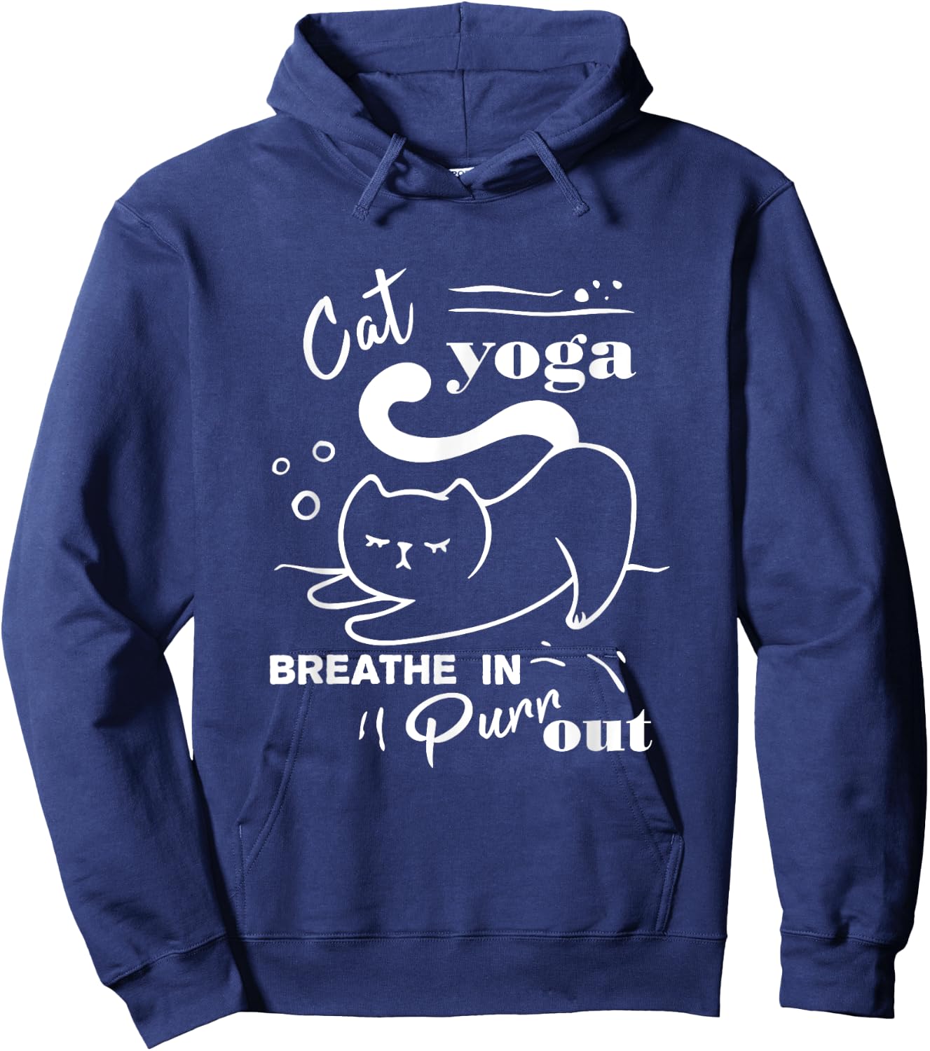 Cat Yoga Shirt Breathe In Purr Out Hoodie - Hoodie | Navy