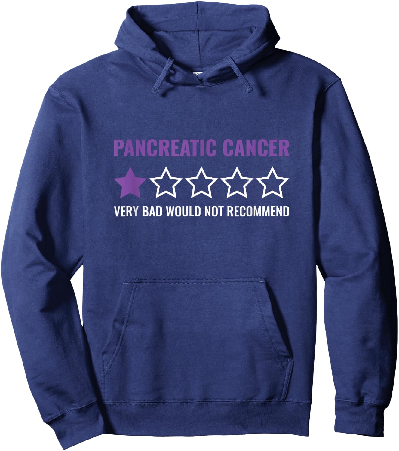 Would Not Recommend Purple Ribbon Pancreatic Cancer Fighter Hoodie - Hoodie | Navy