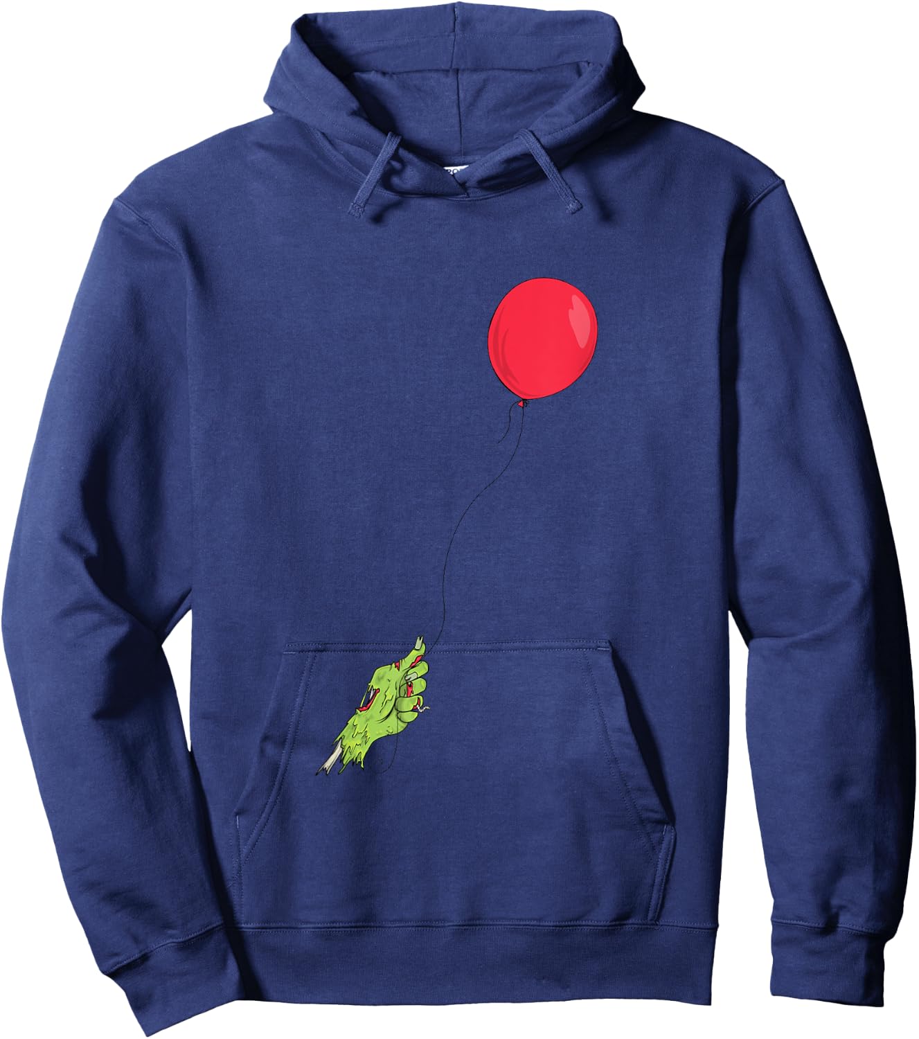 Funny Zombie Apocalypse Balloon Floating One Zombie Hand Hoodie - Hoodie | Navy