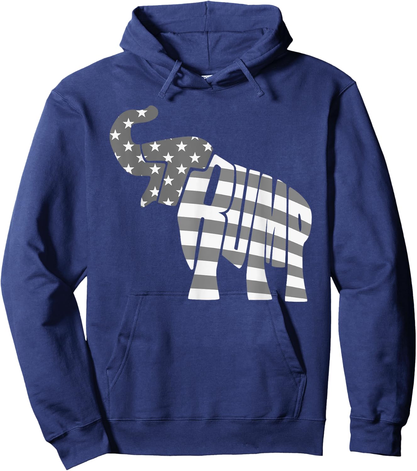Cute Trump Gift | Proud American Flag Elephant Women Hoodie - Hoodie | Navy