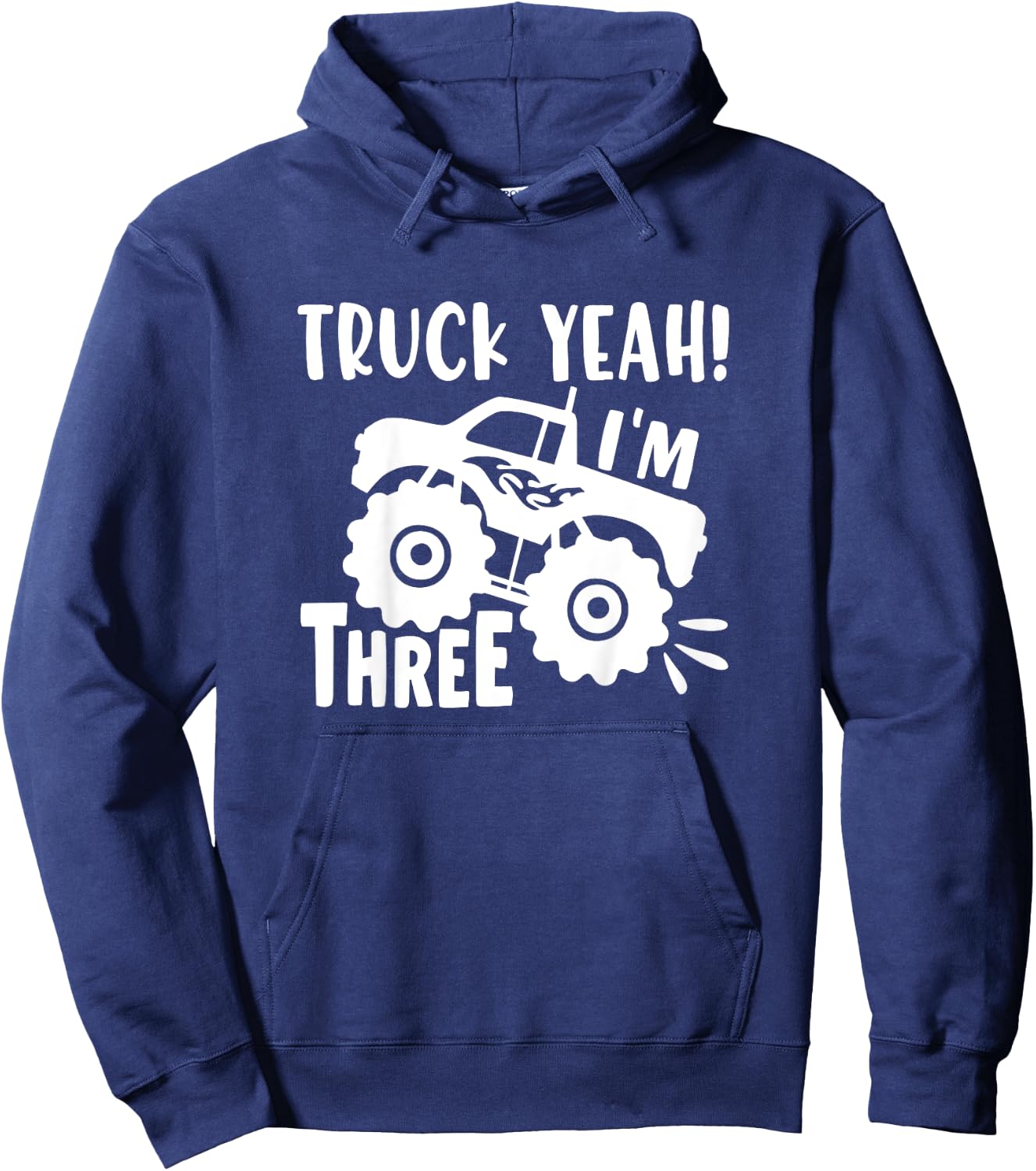 3 Years Old Birthday Gift, Truck Yeah I'm Three, Funny, Joke Hoodie - Hoodie | Navy