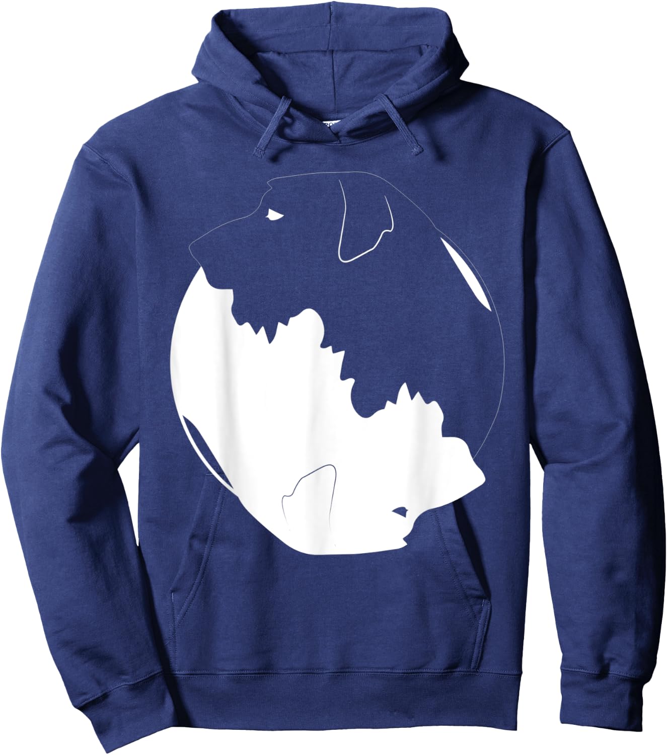 Yin Yang Irish Wolfhound Funny Dog Symbol Zen Meditation Women Kids Hoodie - Hoodie | Navy