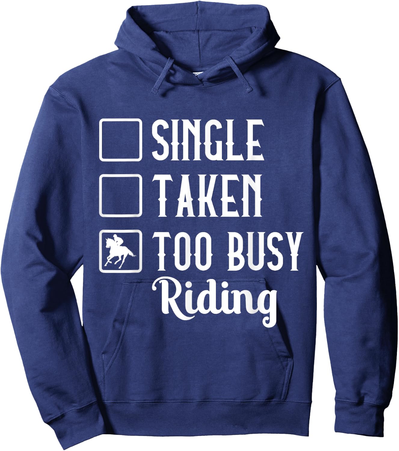 Horseback Single Taken To Busy Riding Horse Pony Arabian Hoodie - Hoodie | Navy