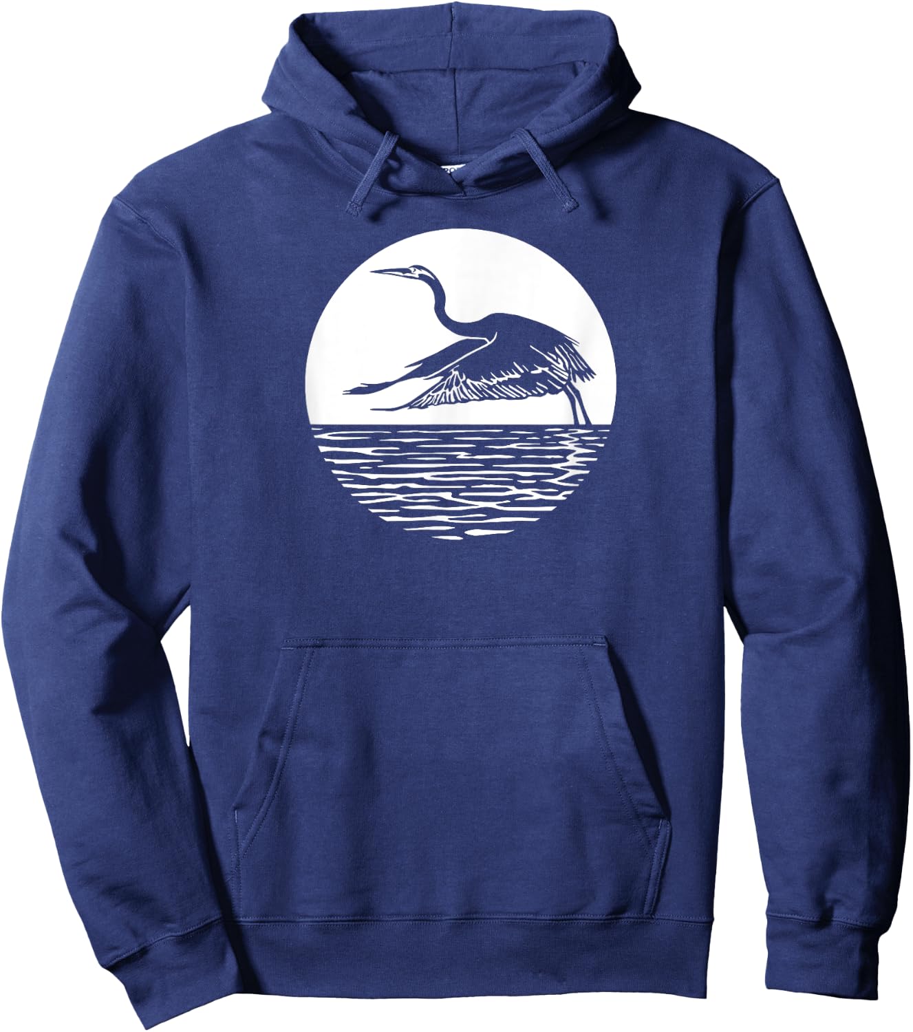 Great Graceful Blue Heron Flying in front of Sun Hoodie - Hoodie | Navy
