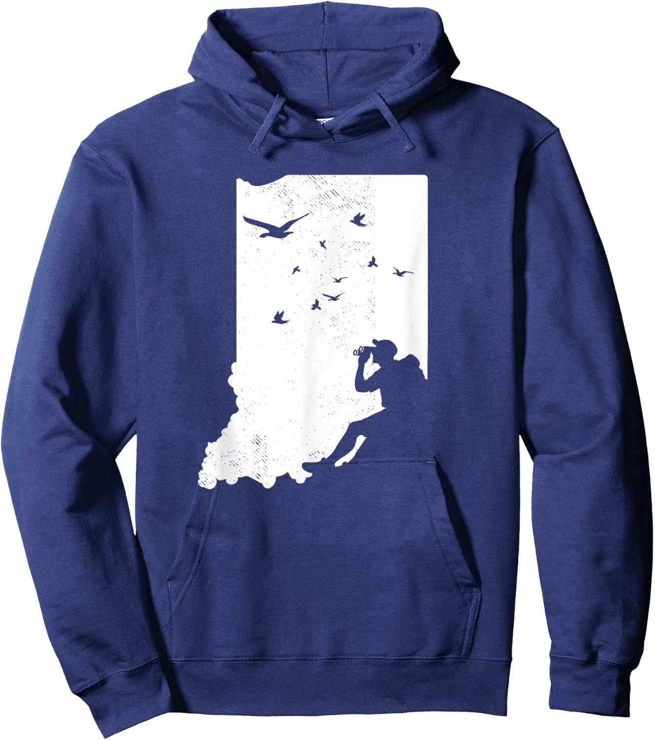 Indiana Bird Watching Design Birding Binoculars Birdwatcher Hoodie - Hoodie | Navy