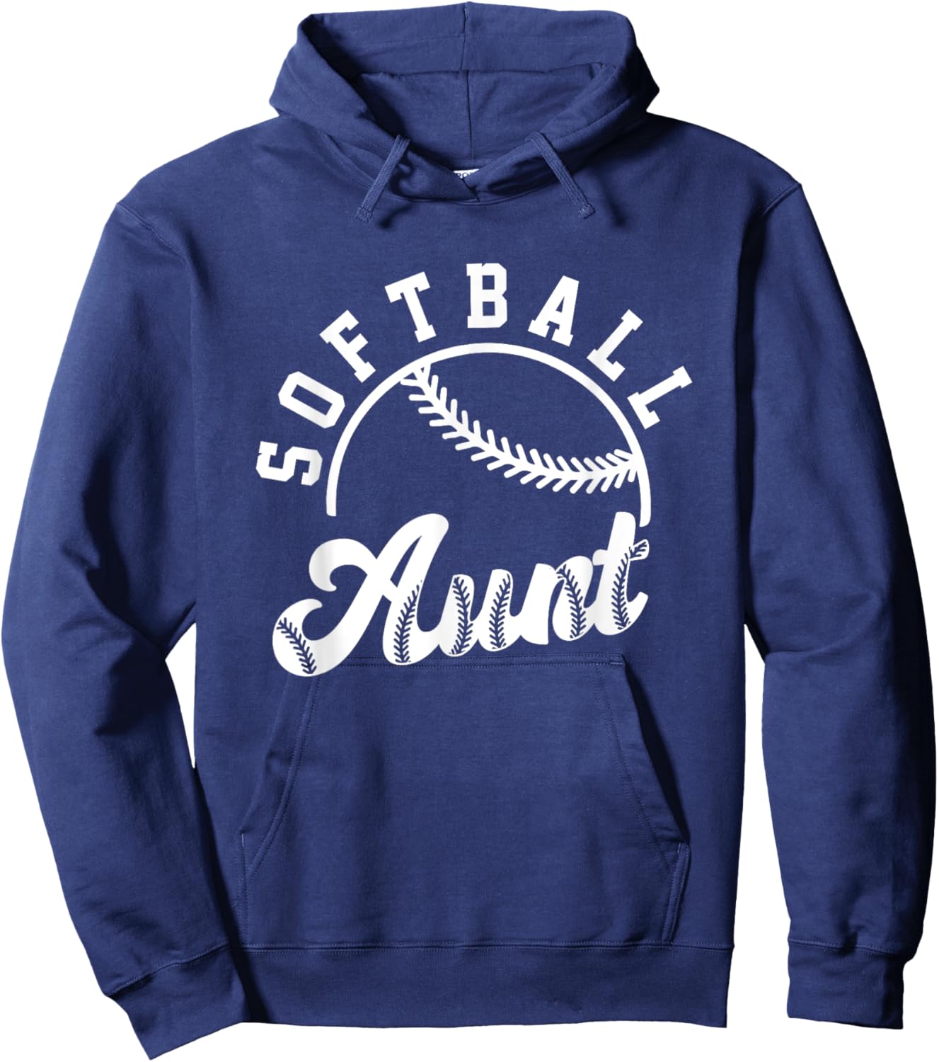 Retro Vintage Softball Aunt Love Baller Gameday Matching Hoodie - Hoodie | Navy