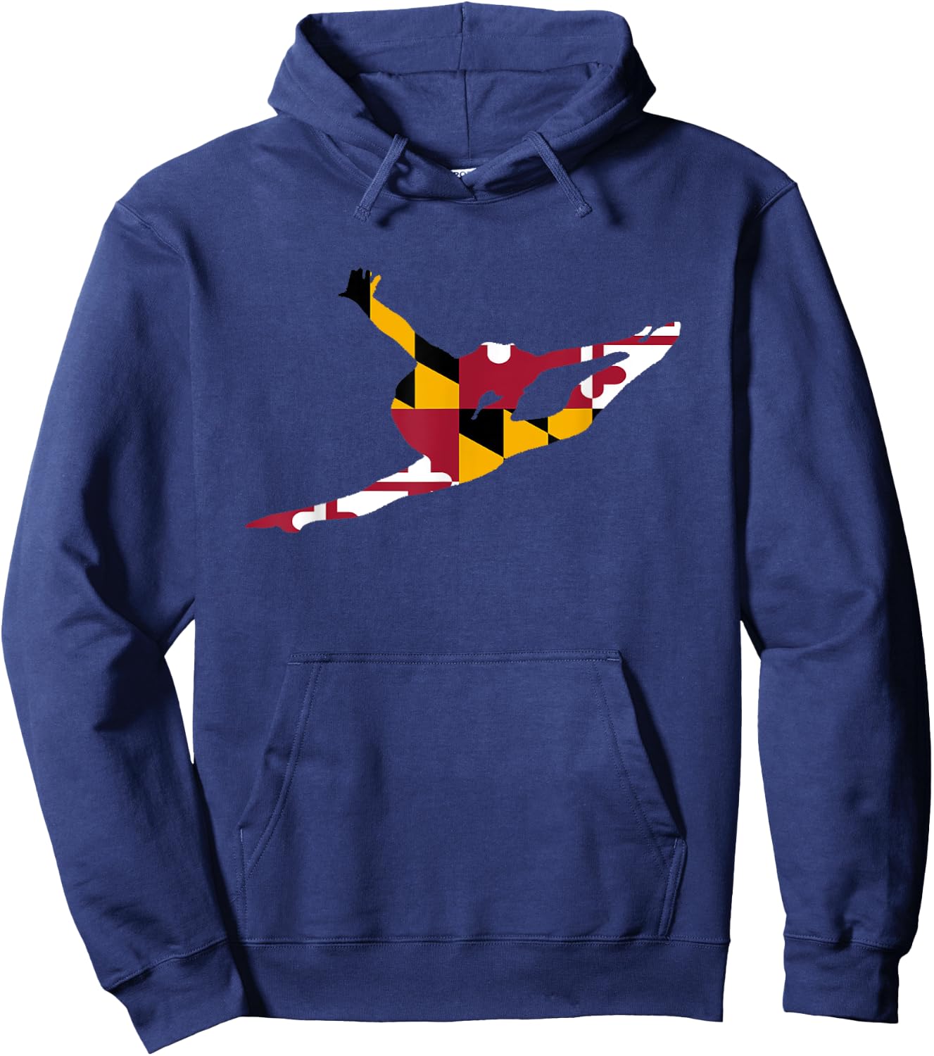 Gymnast Maryland State Flag Shirt Maryland Gymnastics Hoodie - Hoodie | Navy
