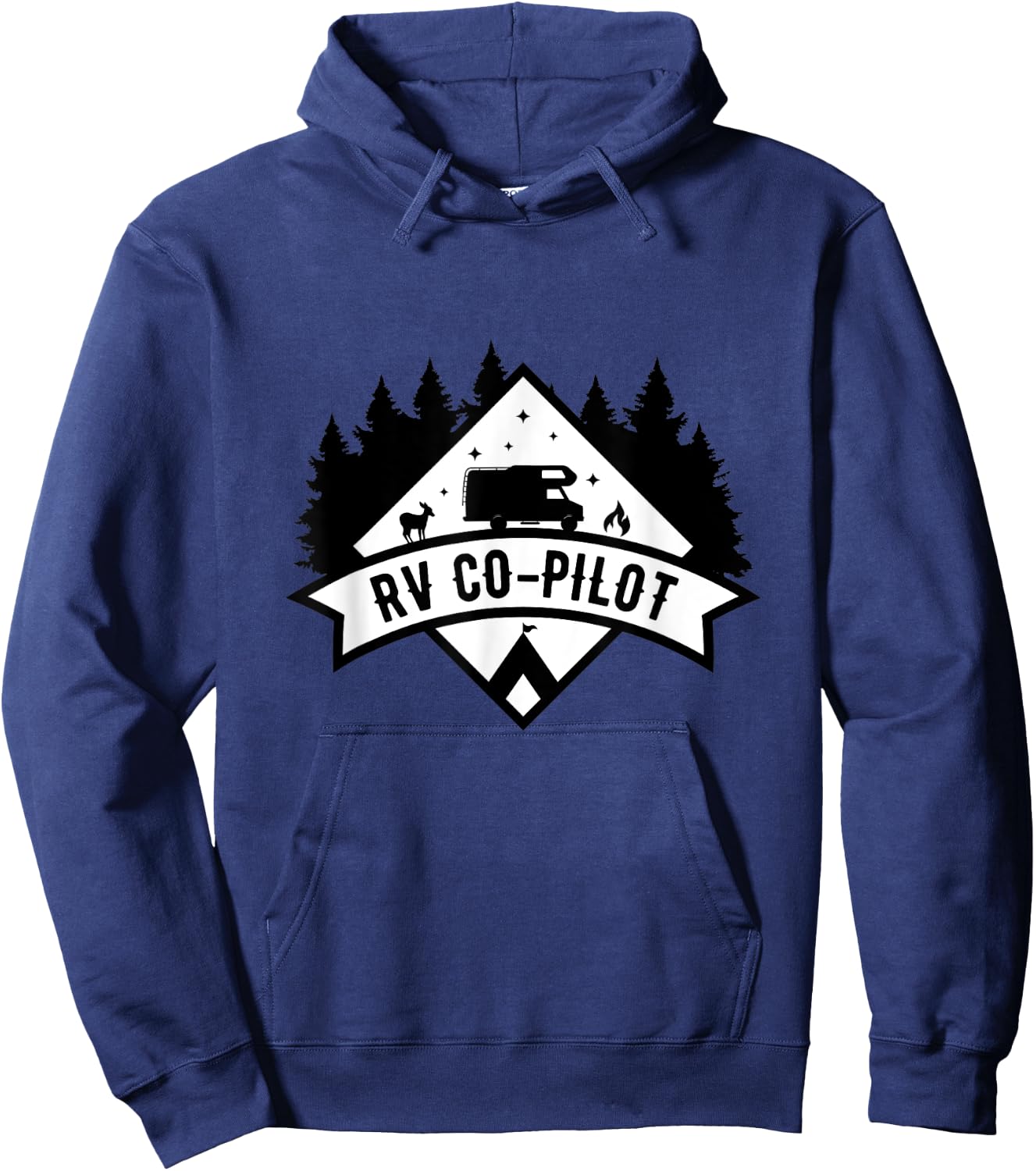Motorhome Men Women Travel Vacation Present RV Co-Pilot Hoodie - Hoodie | Navy