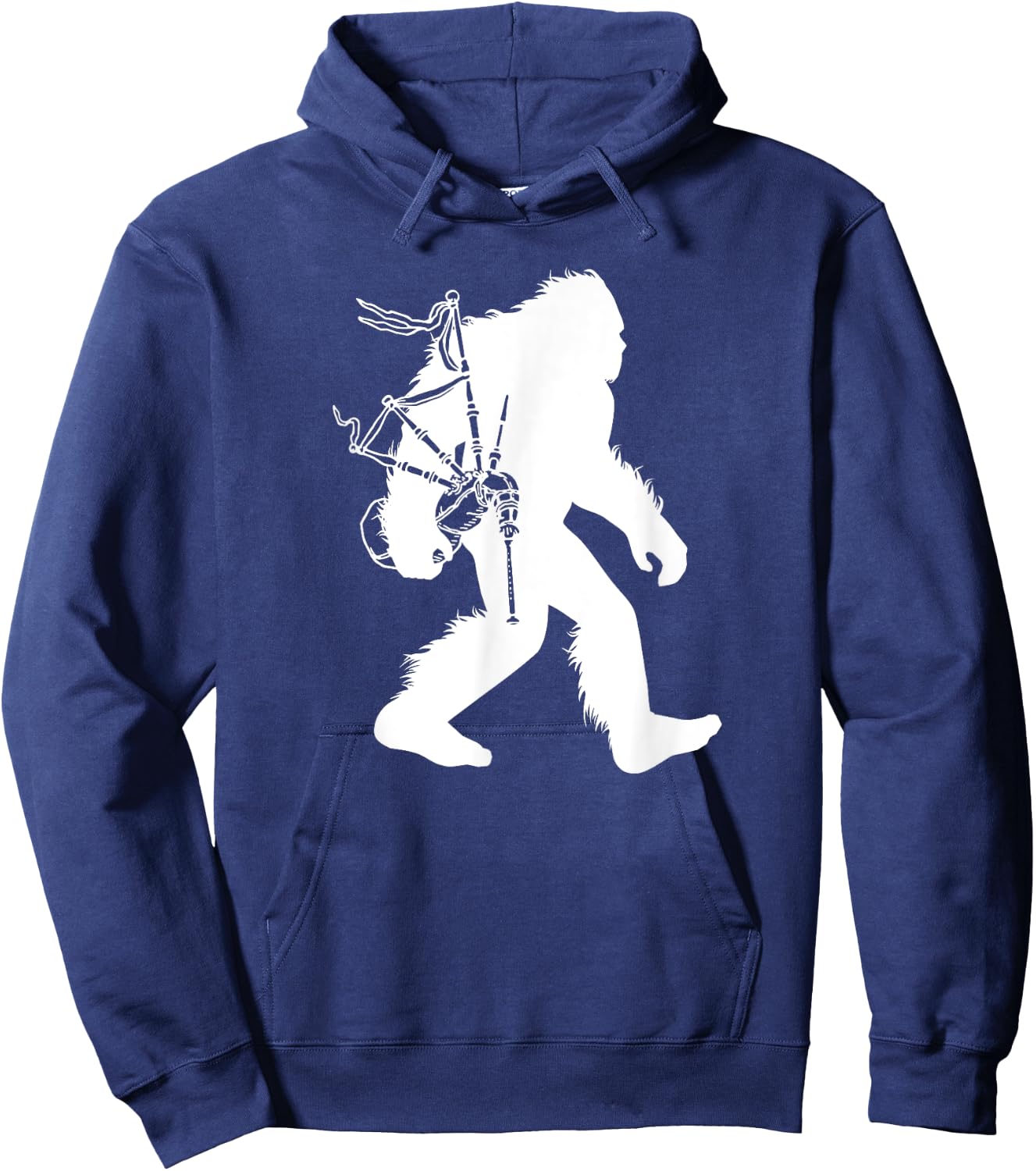 Bigfoot Bagpipes Irish Cryptid Scottish Sasquatch Bagpiper Hoodie - Hoodie | Navy