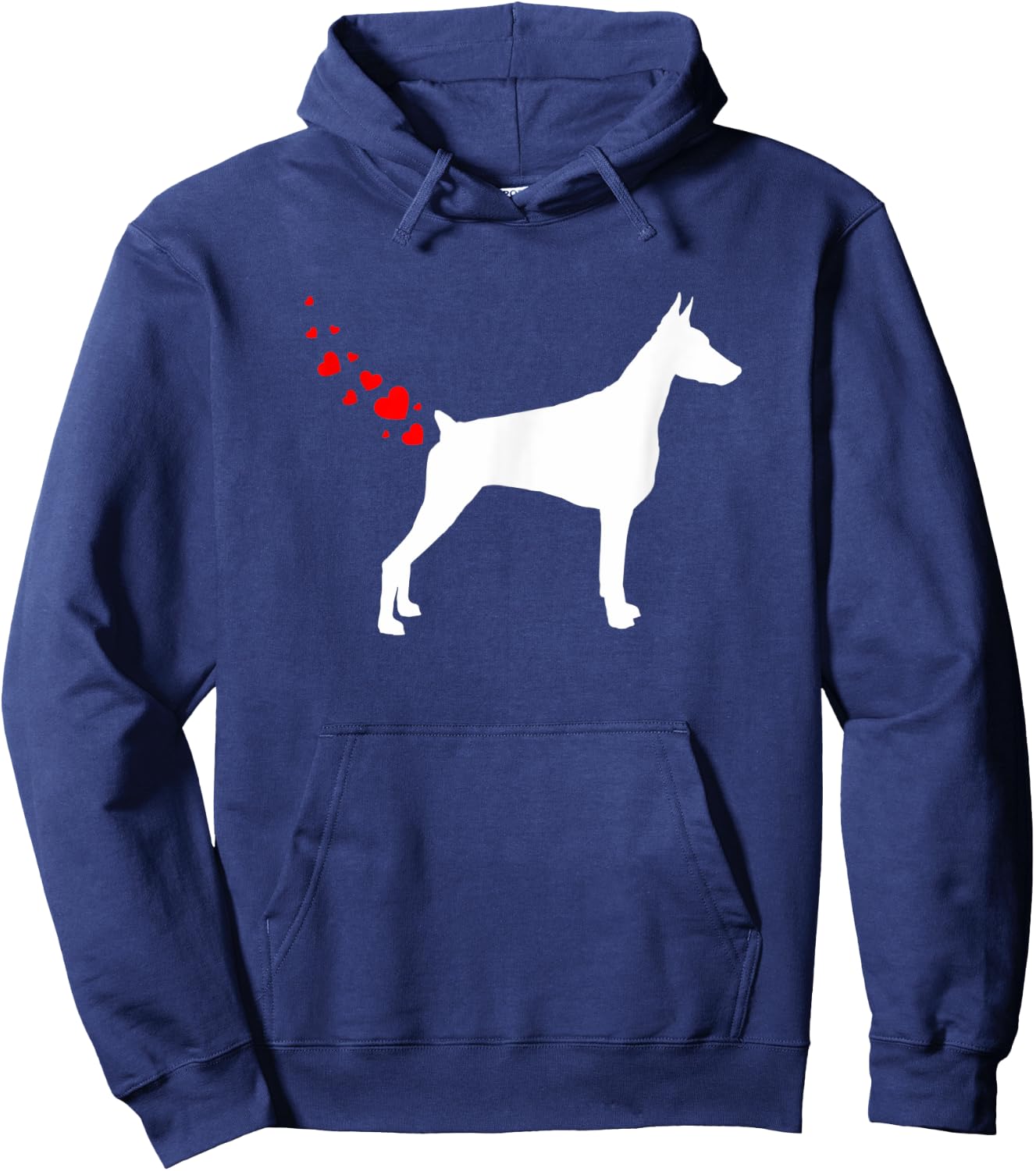 Doberman Pinscher Valentines Day Owner Heart Dog Farts Hoodie - Hoodie | Navy