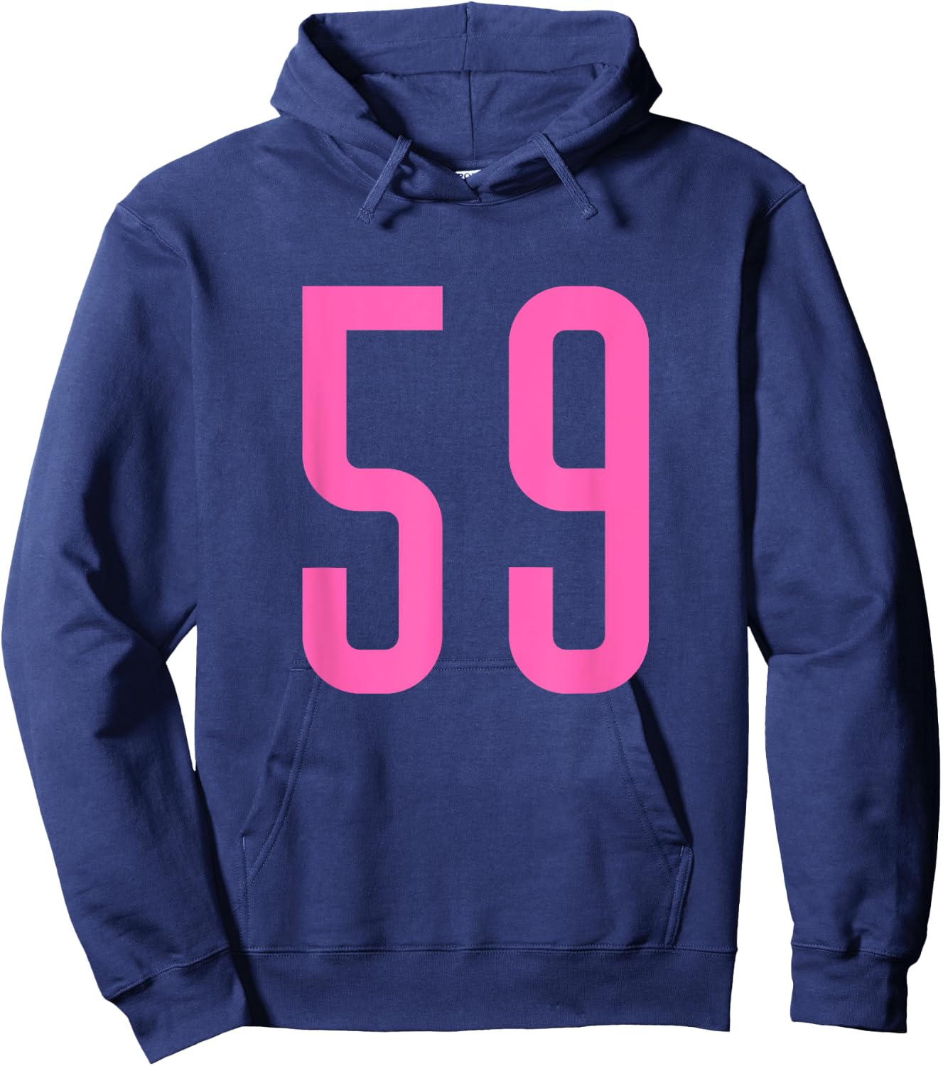 Pink Number #59 Varsity Number Hoodie - Hoodie | Navy
