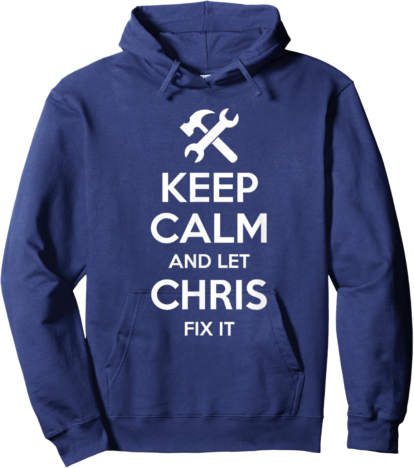Custom Christmas Fathers Day Engineer Name CHRIS Fix Quote Funny Birthday Personalized Name Gift Hoodie - Hoodie | Navy