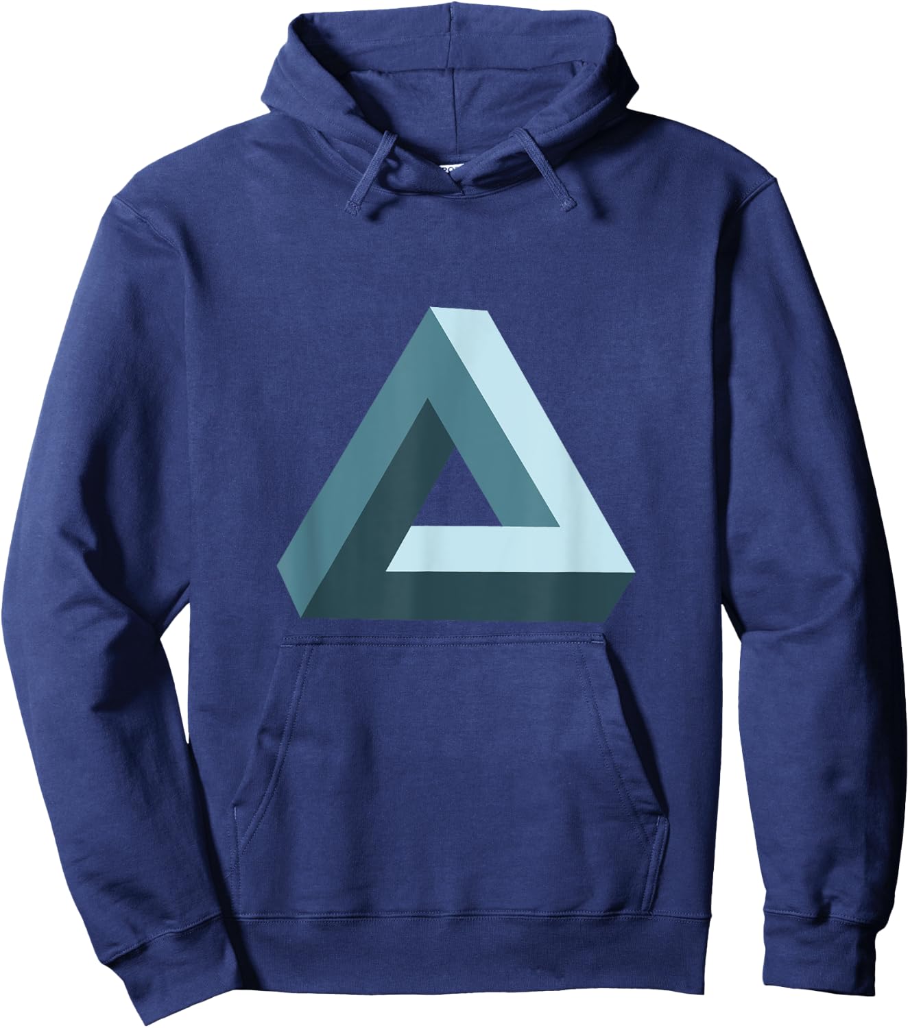 Impossible Penrose Triangle 3D Optical Illusion Math Art Hoodie - Hoodie | Navy