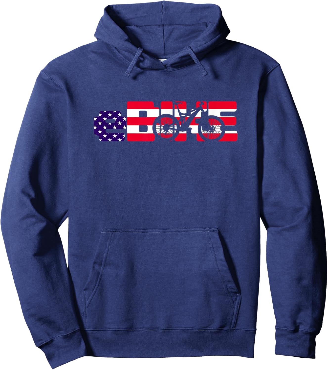 Ebike American Flag Design E-Bike USA Hoodie - Hoodie | Navy