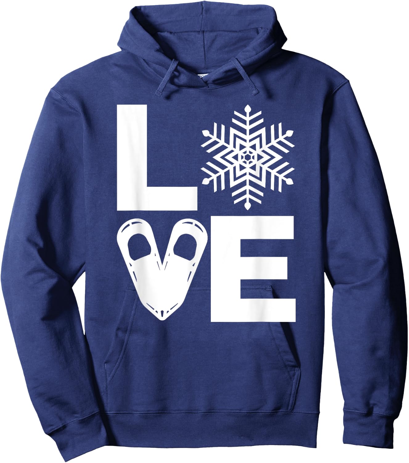 Snowshoe Lover, Snowshoeing Gift, the word LOVE Hoodie - Hoodie | Navy