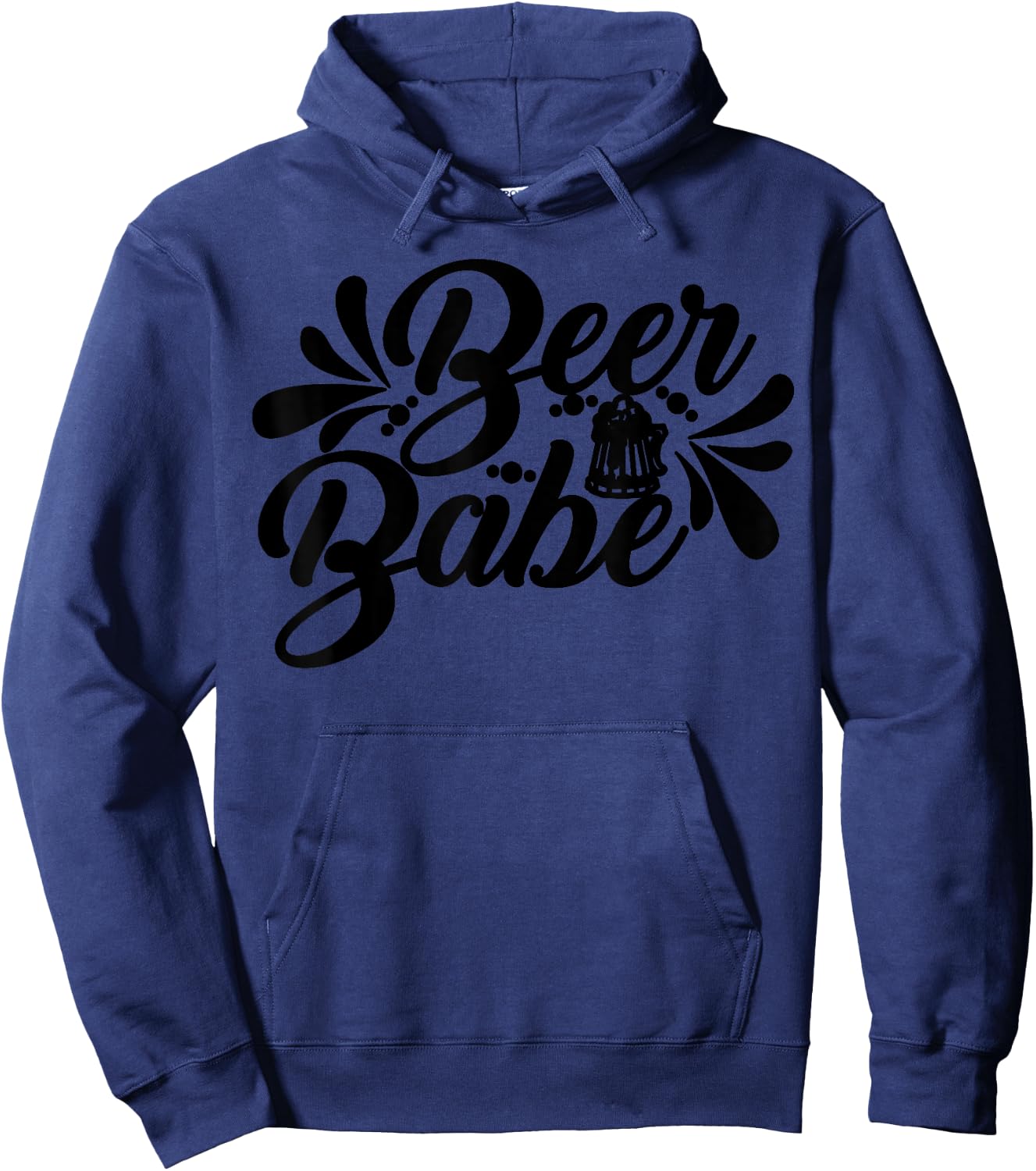 Funny Beer Babe Letter Print Drinking Booze Lover Hoodie - Hoodie | Navy