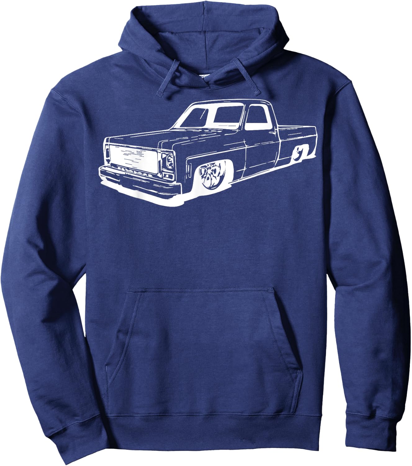 Vintage 73-87 Mini C10 Truck Slammed Graphic Dad Gag Father Hoodie - Hoodie | Navy