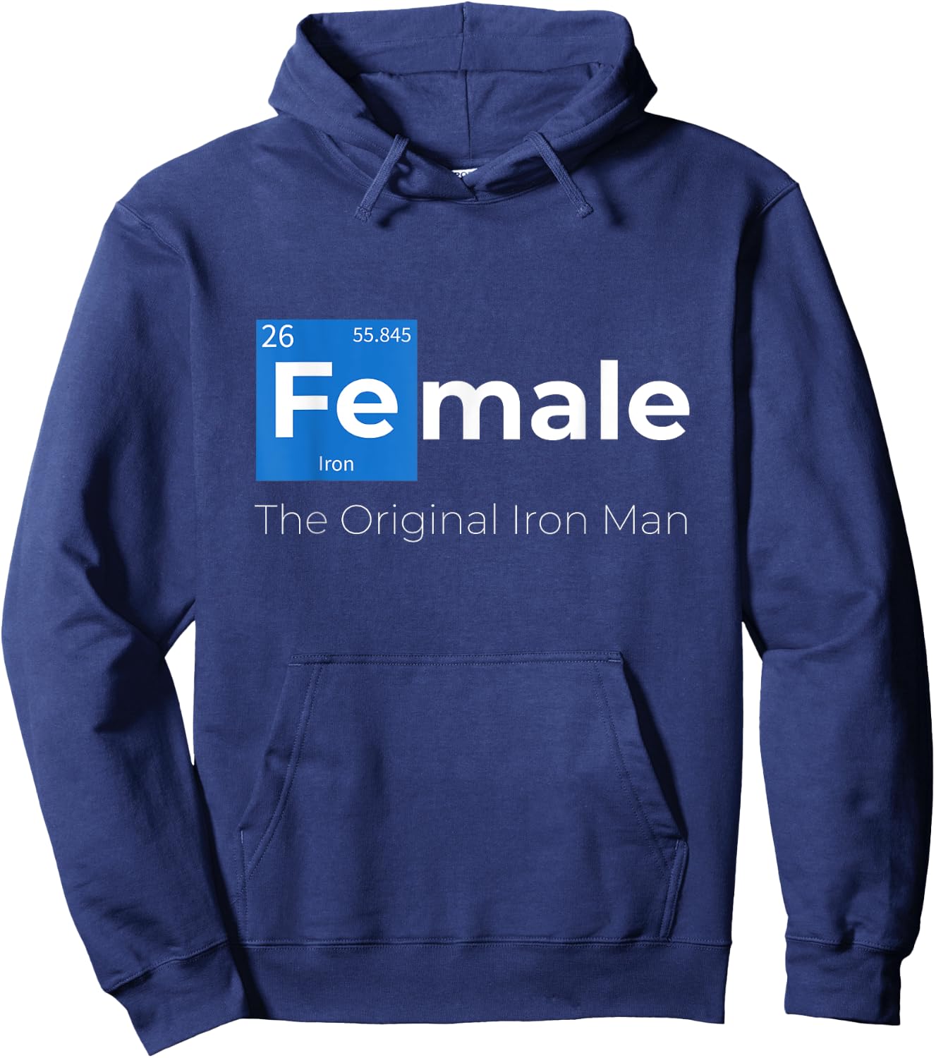Female The Original Iron Woman With Chemical Periodic Table Hoodie - Hoodie | Navy