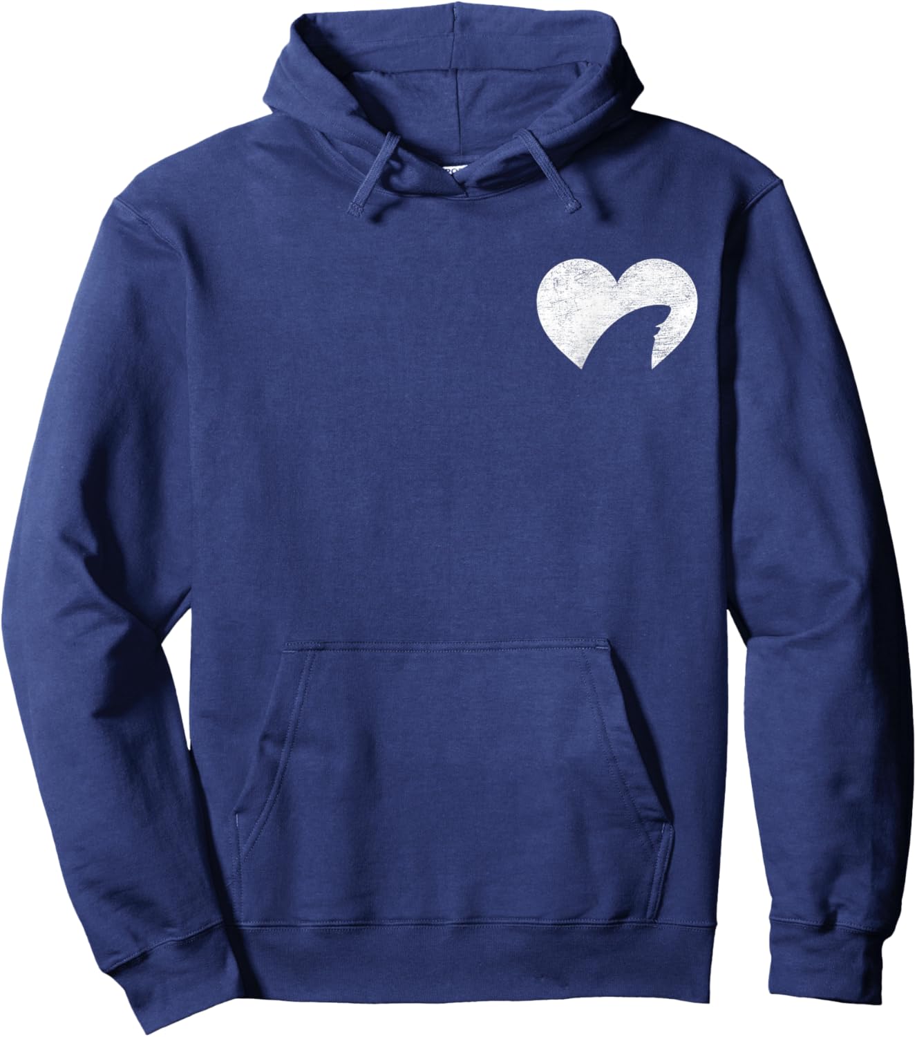 Pocket Heart Small Shark Fin Lover Week Marine Biology Ocean Hoodie - Hoodie | Navy