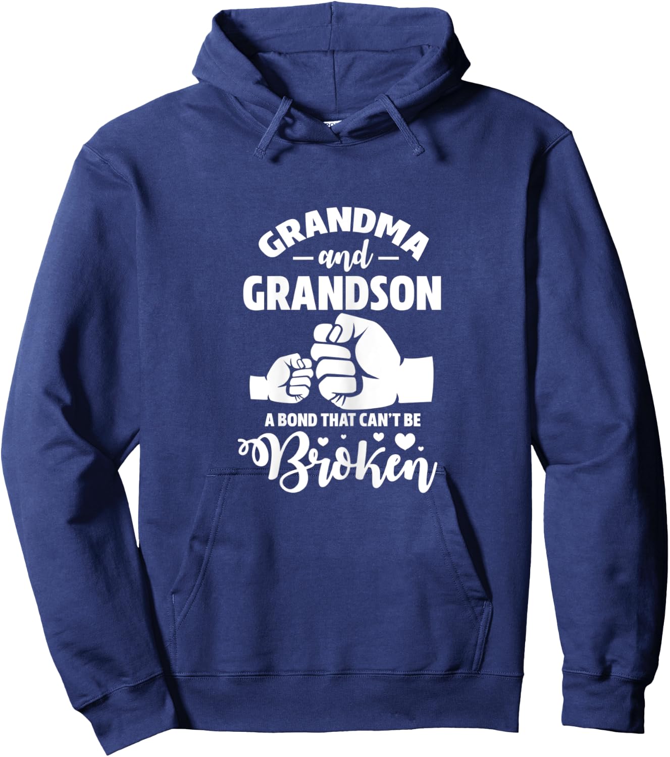 Grandma and Grandson a Bond That Can't be Broken Grandmother Hoodie - Hoodie | Navy