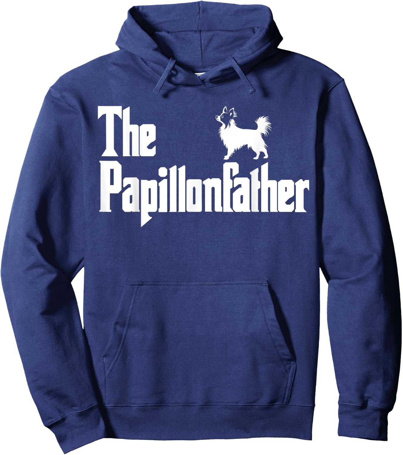 The PapillonFather Funny Papillon Dog Dad Men Hoodie - Hoodie | Navy
