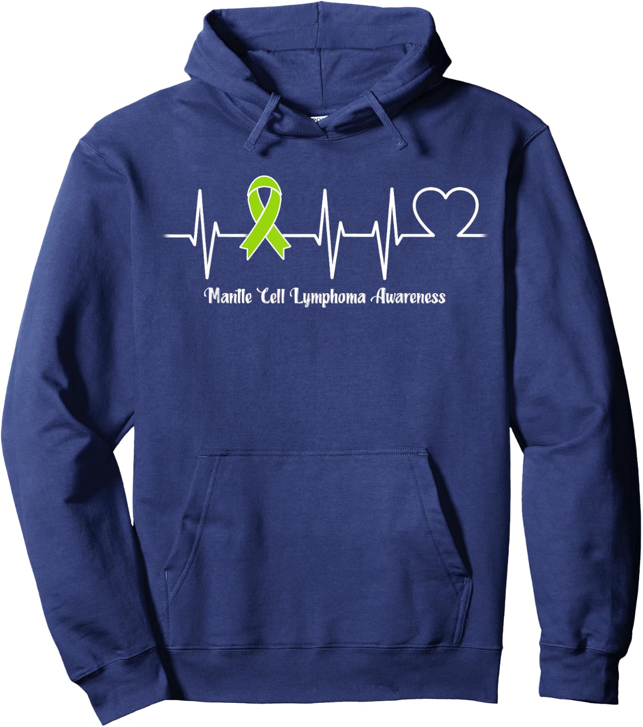 Heartbeat Mantle Cell Lymphoma Warrior Hoodie - Hoodie | Navy