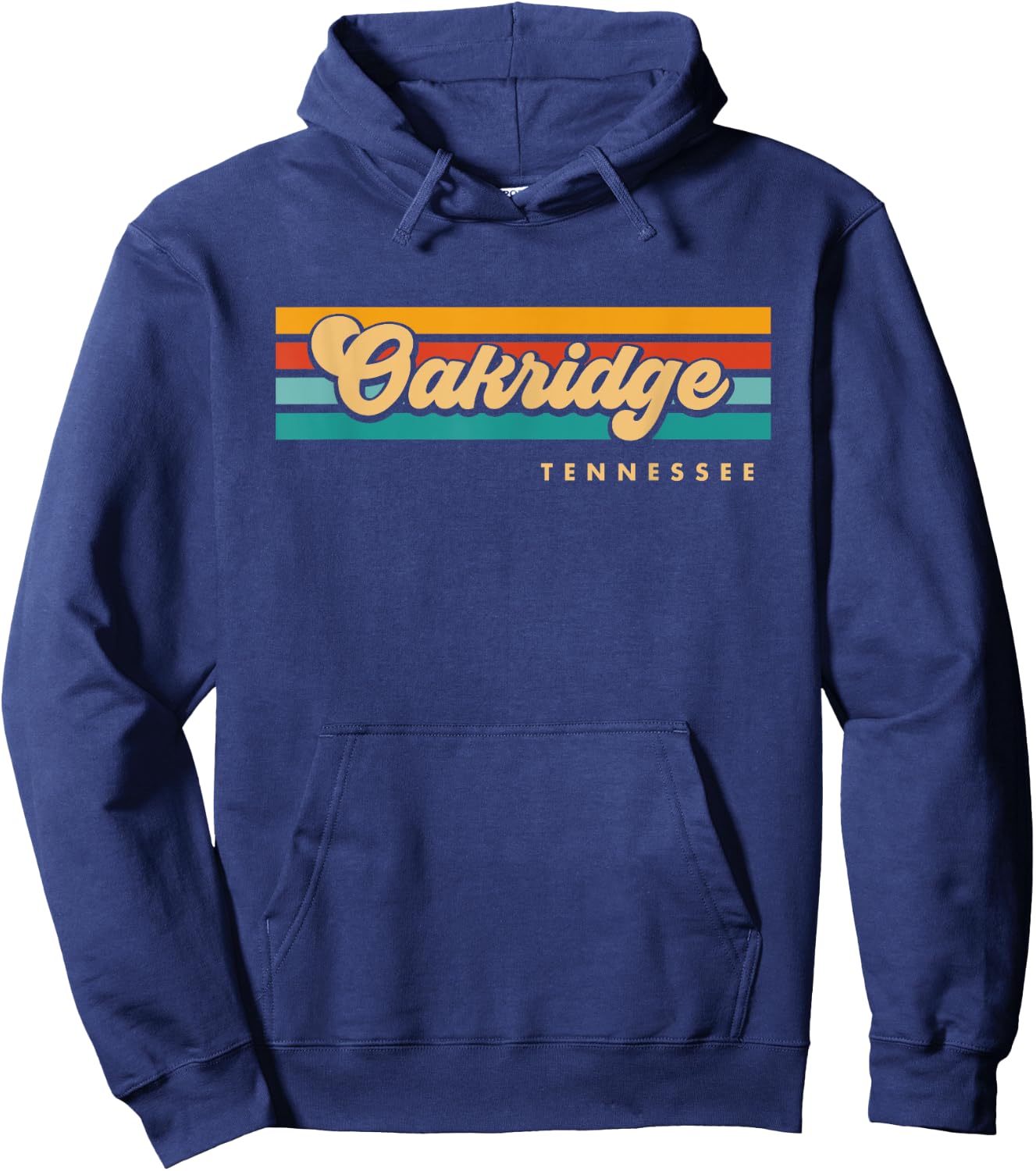Vintage Sunset Stripes Oakridge, Tennessee Hoodie - Hoodie | Navy