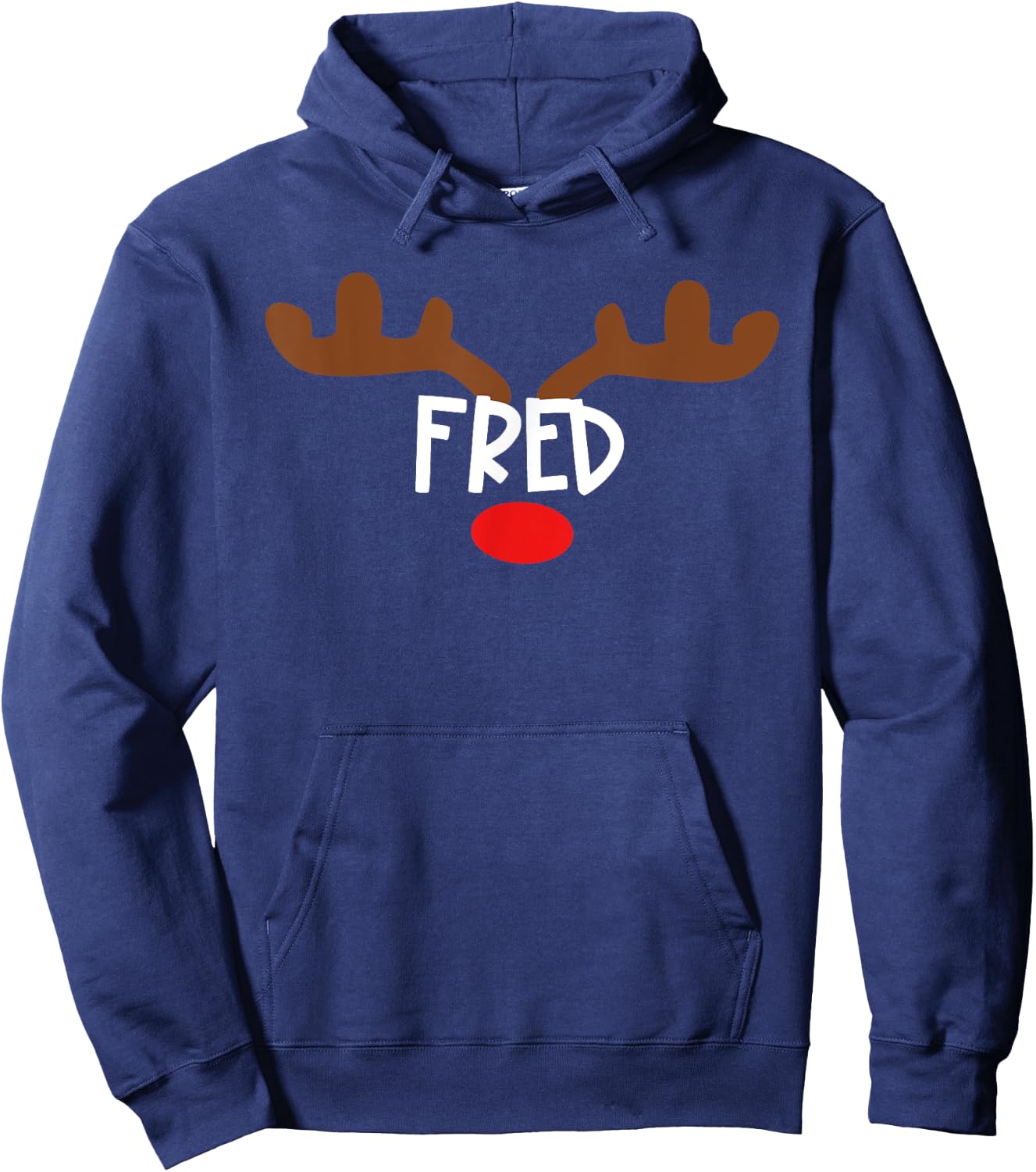 Fred Reindeer Antlers - Funny Christmas Gift Hoodie - Hoodie | Navy