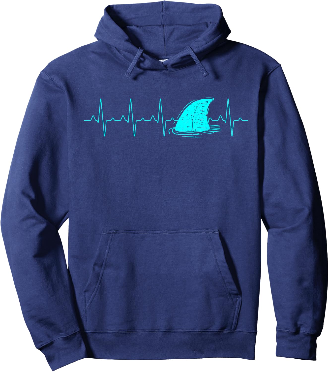 Ocean Animal Heartbeat Shark Hoodie - Hoodie | Navy