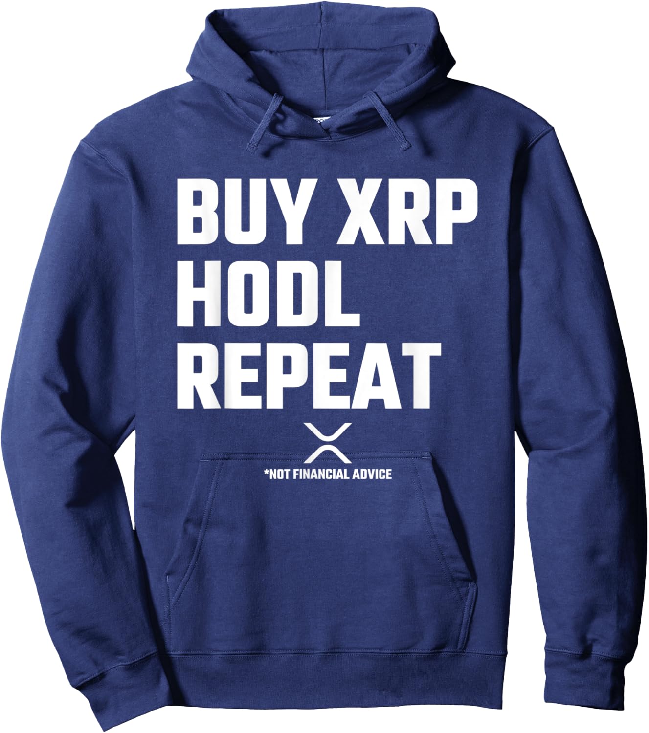 XRP Crypto - XRP Cryptocurrency - Buy XRP Hodl Repeat - XRP Hoodie - Hoodie | Navy